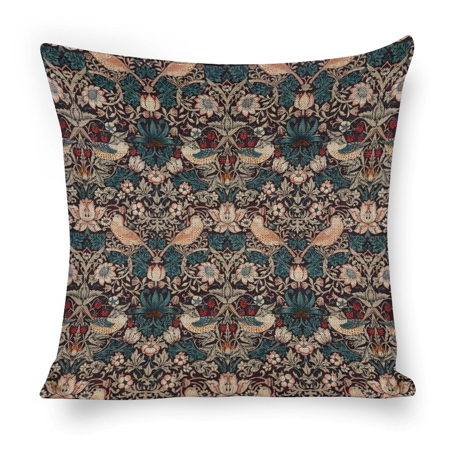 Linen Pillow Case WMorris Strawberry Thief