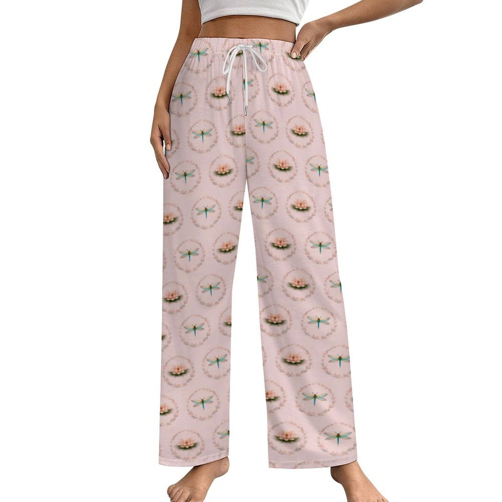Dragonfly Garden Cotton Pajama Pants Long