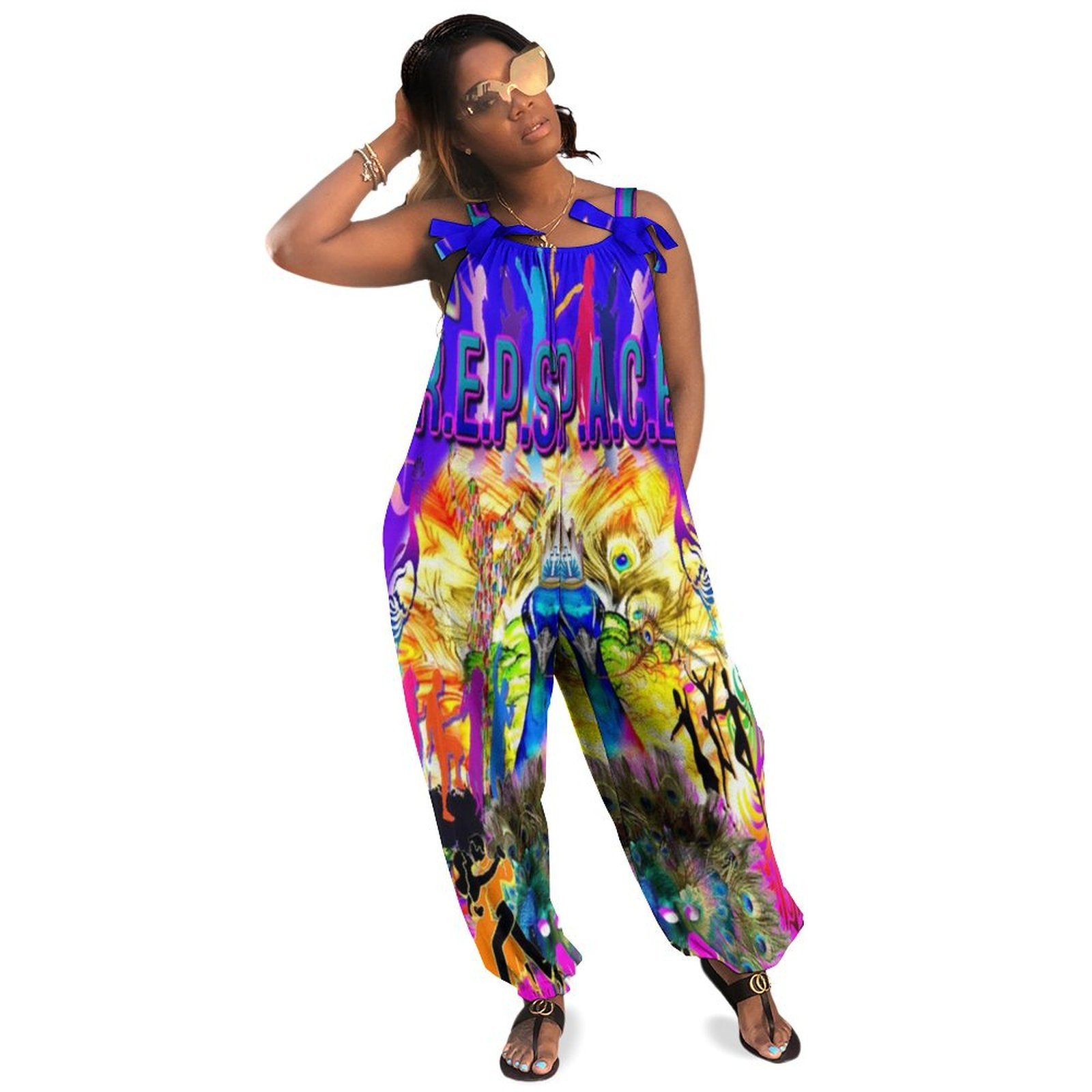 JNV REPSPACE JUMPSUIT WITH BOWS COLORFUL