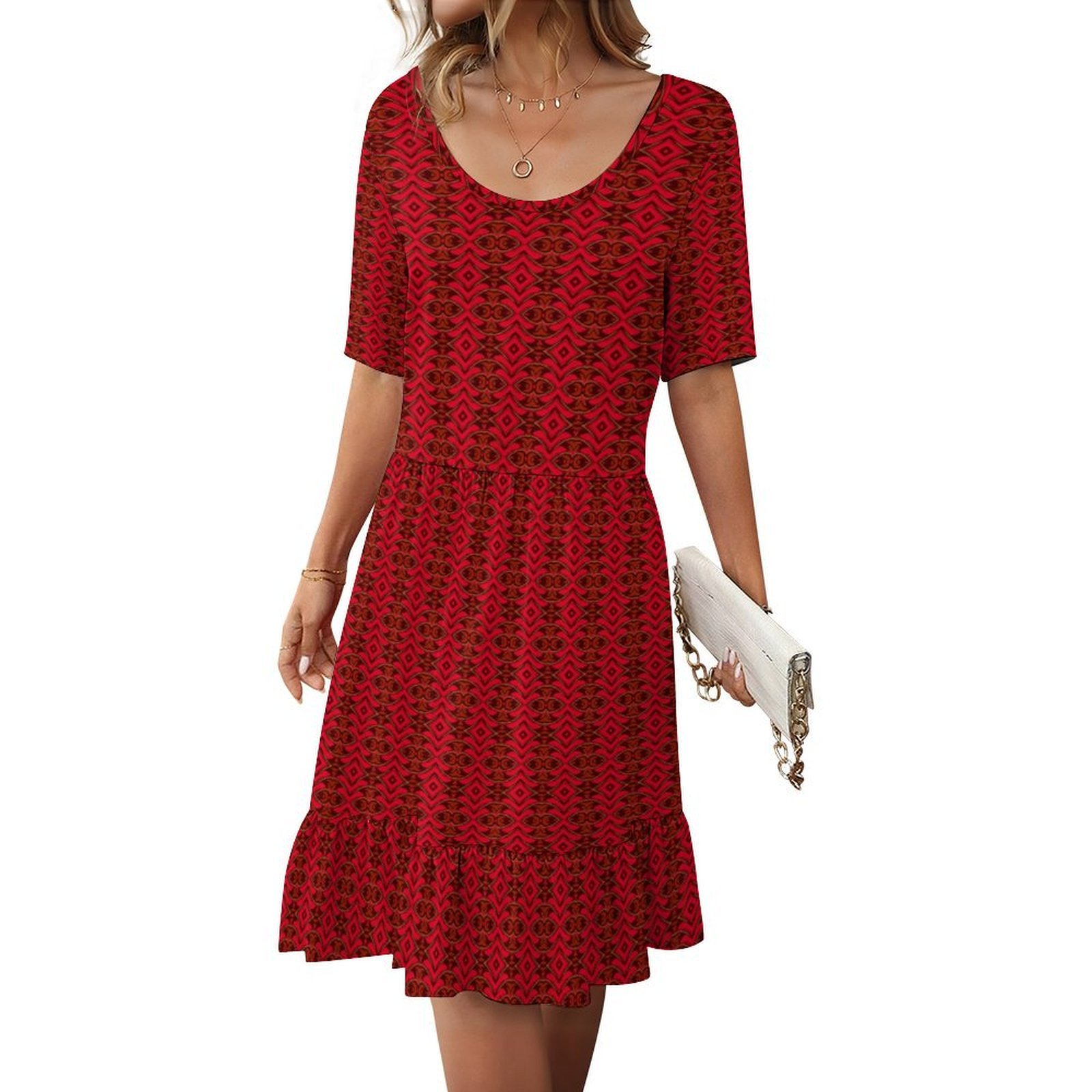 ethnic ornamental red sand fuxia