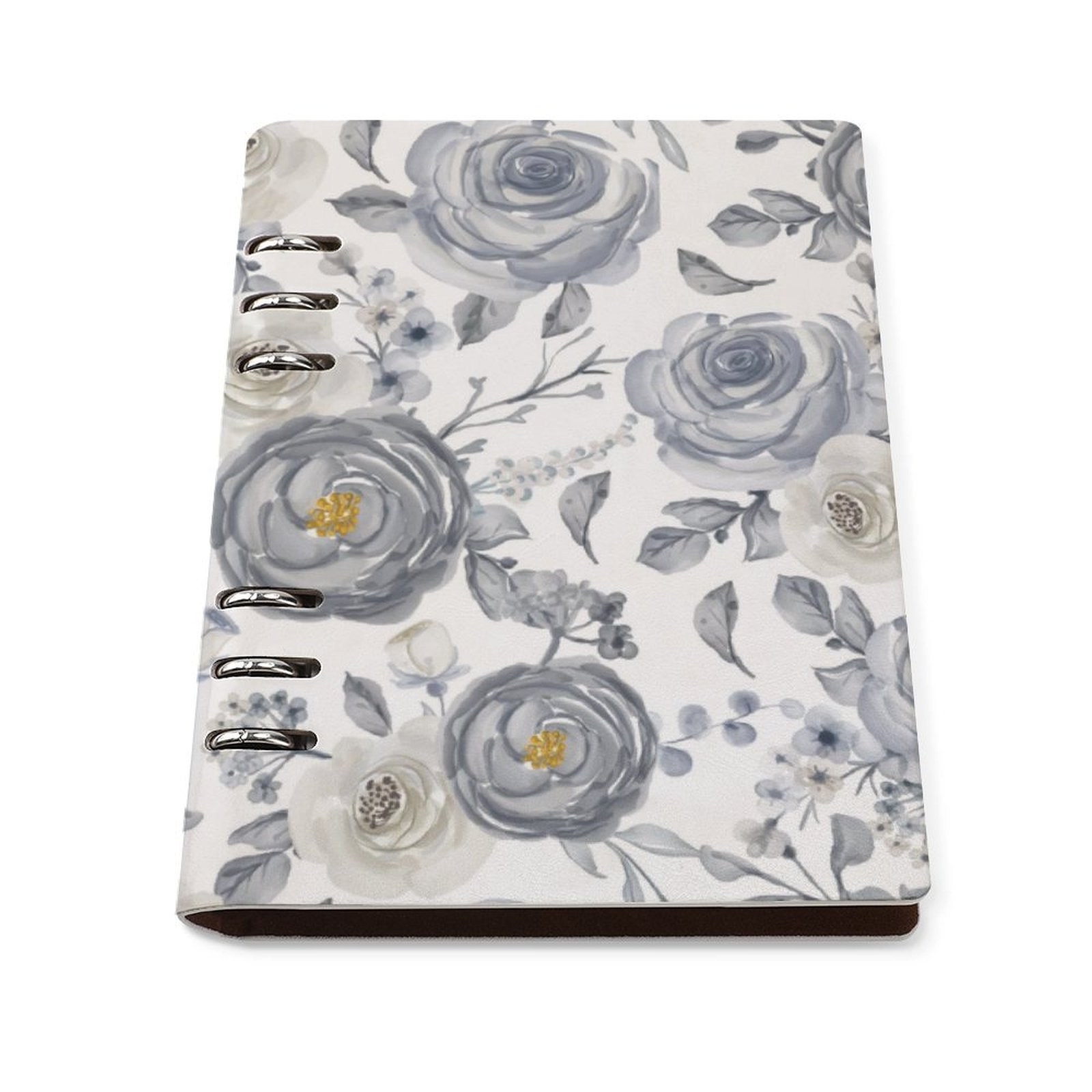 Watercolor grey shades aesthetic Floral Spiral Journal Notebook artistic Binder Notebook (A5)