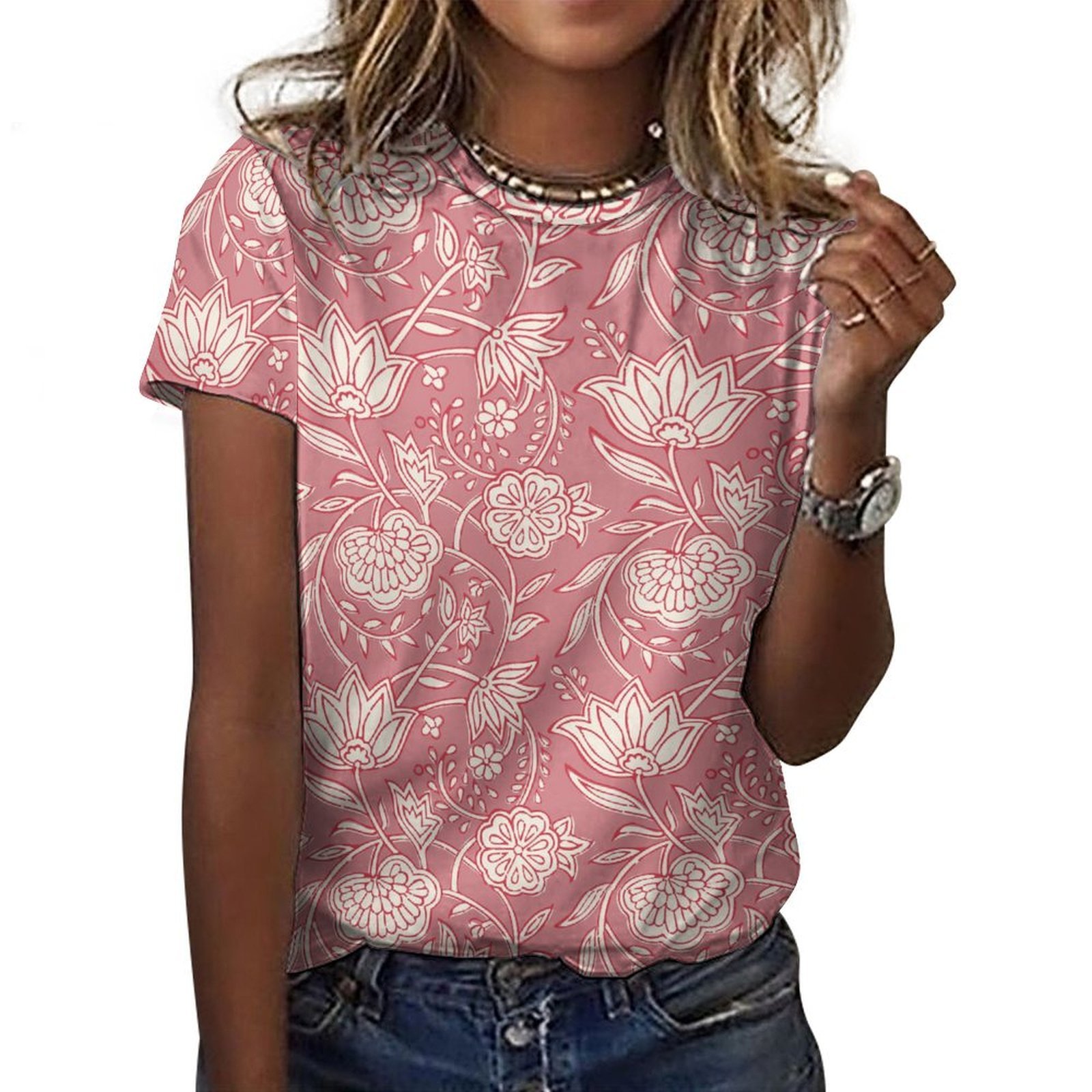 Blush Floral Print T-Shirt