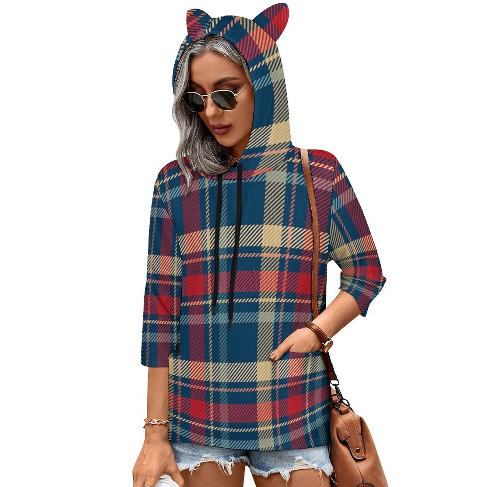 Tan and Red Plaid