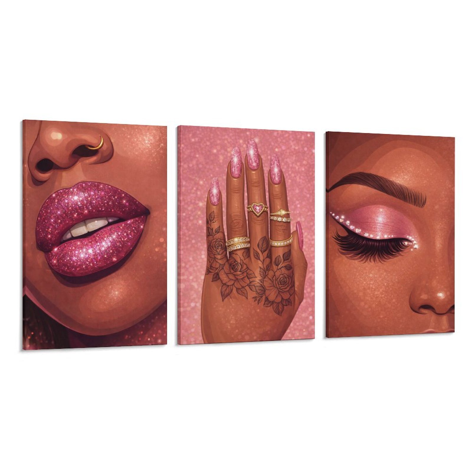 Pink 3 piece Glam Girl Canvas