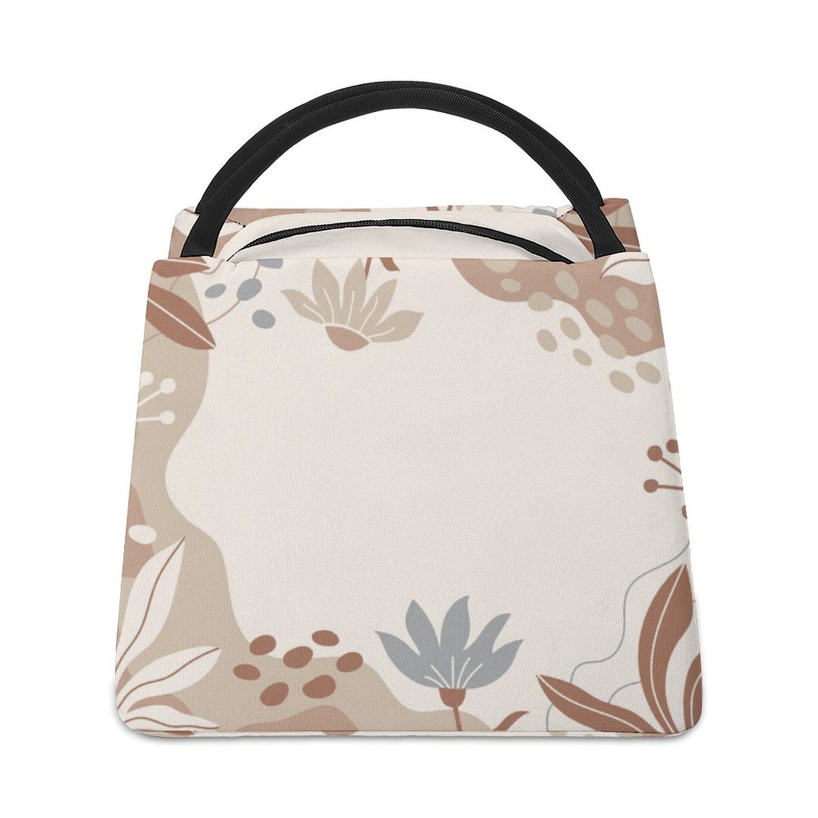 Thermal Lunch Bag Tote- Brown Beige Abstract