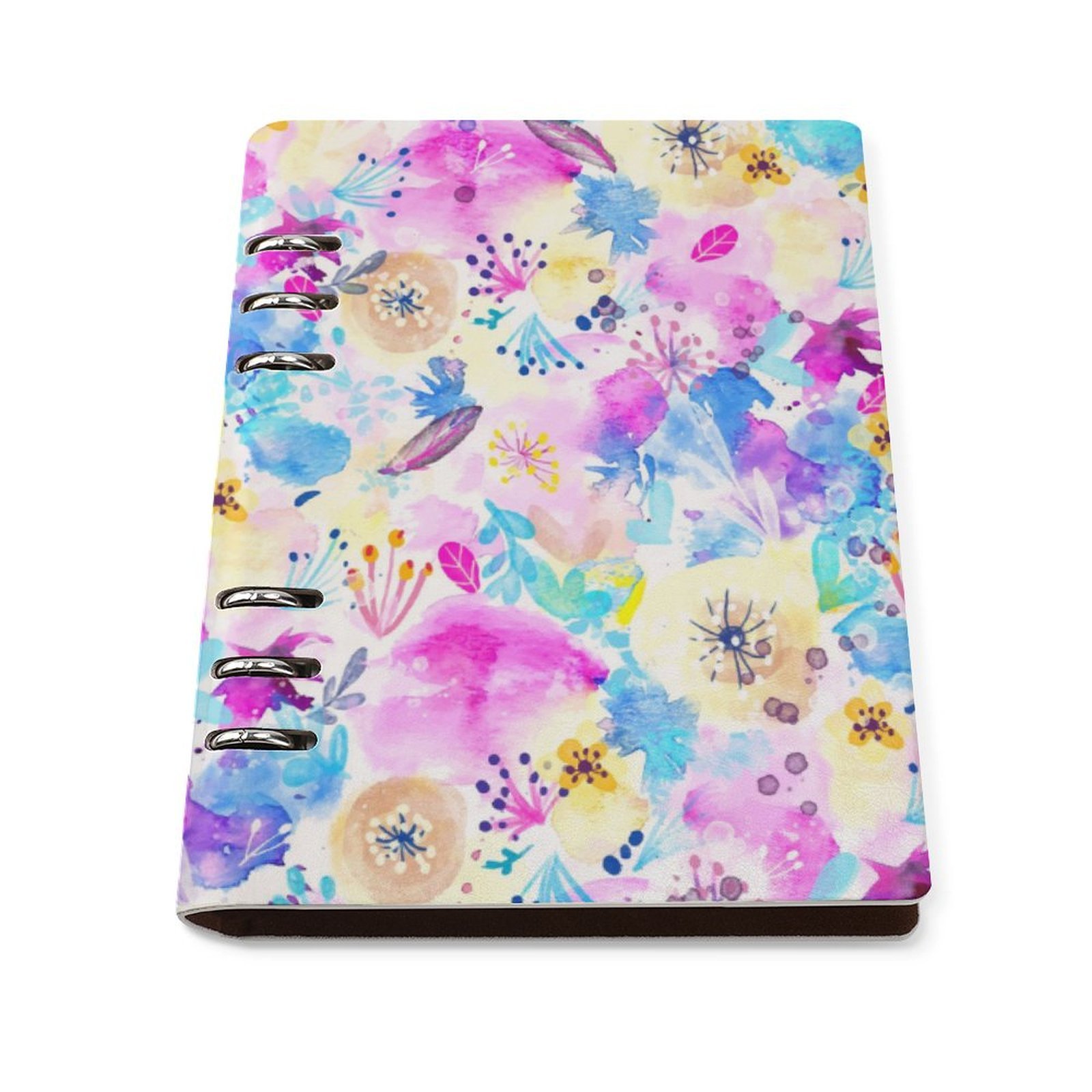 Watercolor Multicolor aesthetic Floral Spiral Journal Notebook artistic Binder Notebook (A5)