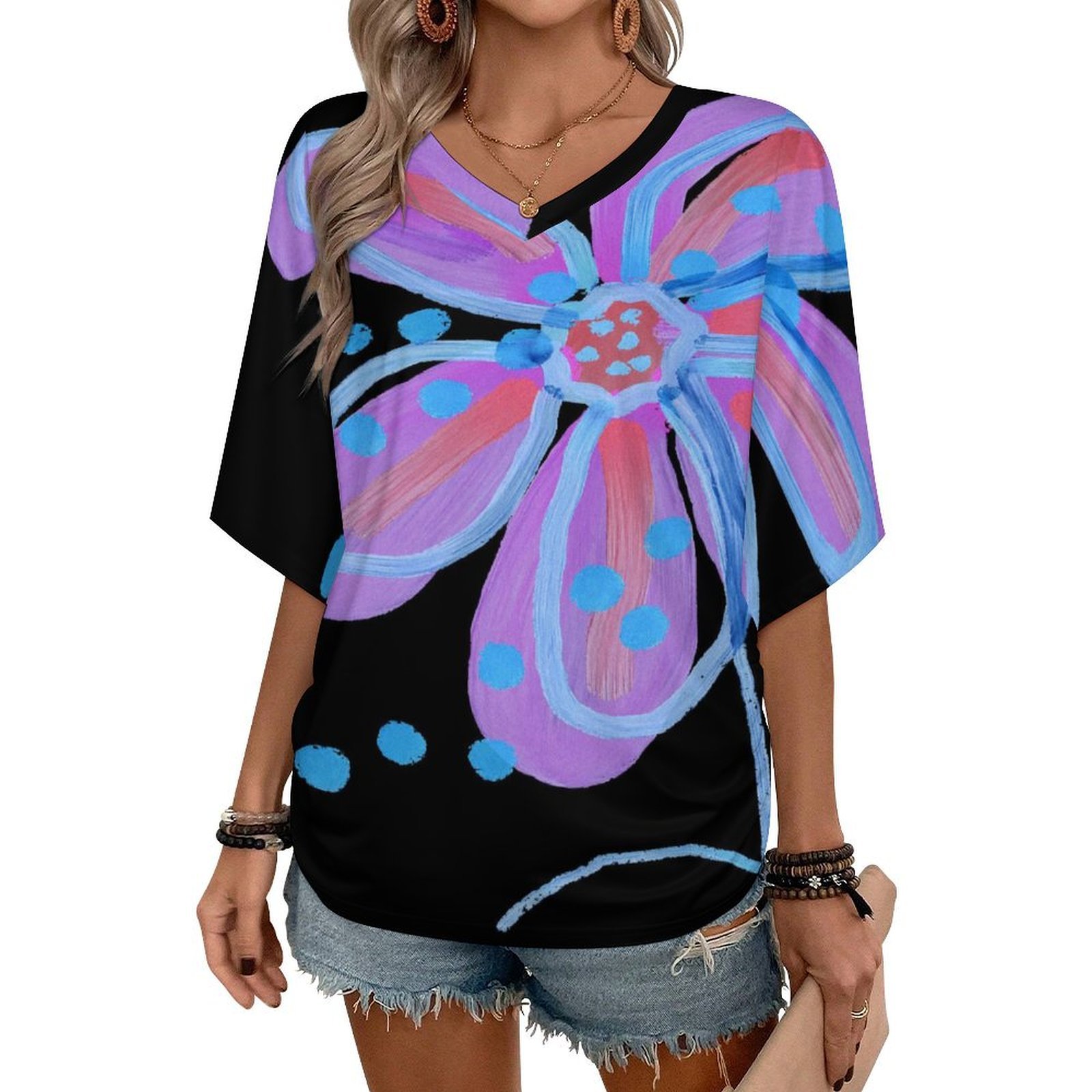 Artsy Daisy Abstract Art Top