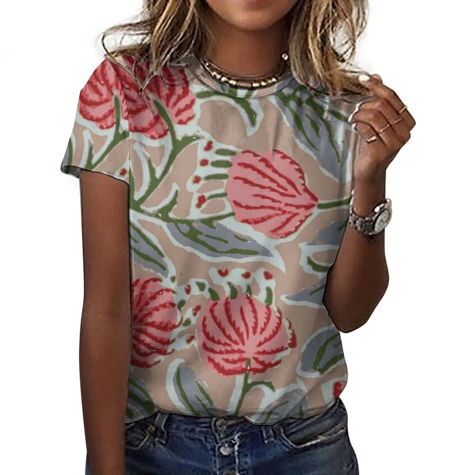 Botanical Tropical Floral Print Women’s T-Shirt