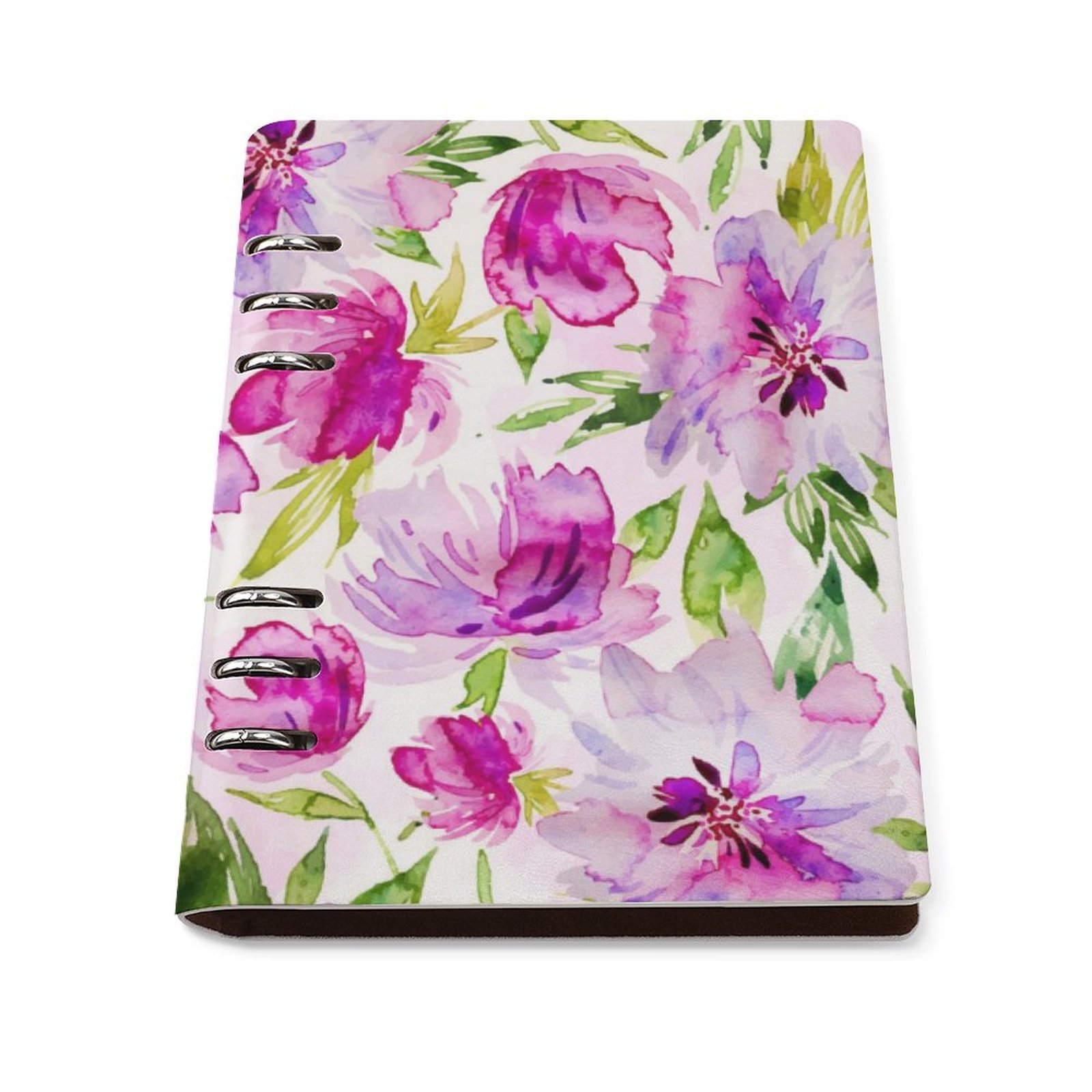 Watercolor Magenta aesthetic Floral Spiral Journal Notebook artistic Binder Notebook (A5)