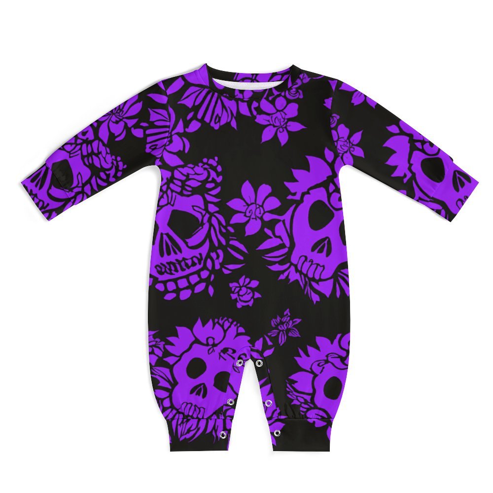 Purple Skulls & Flowers