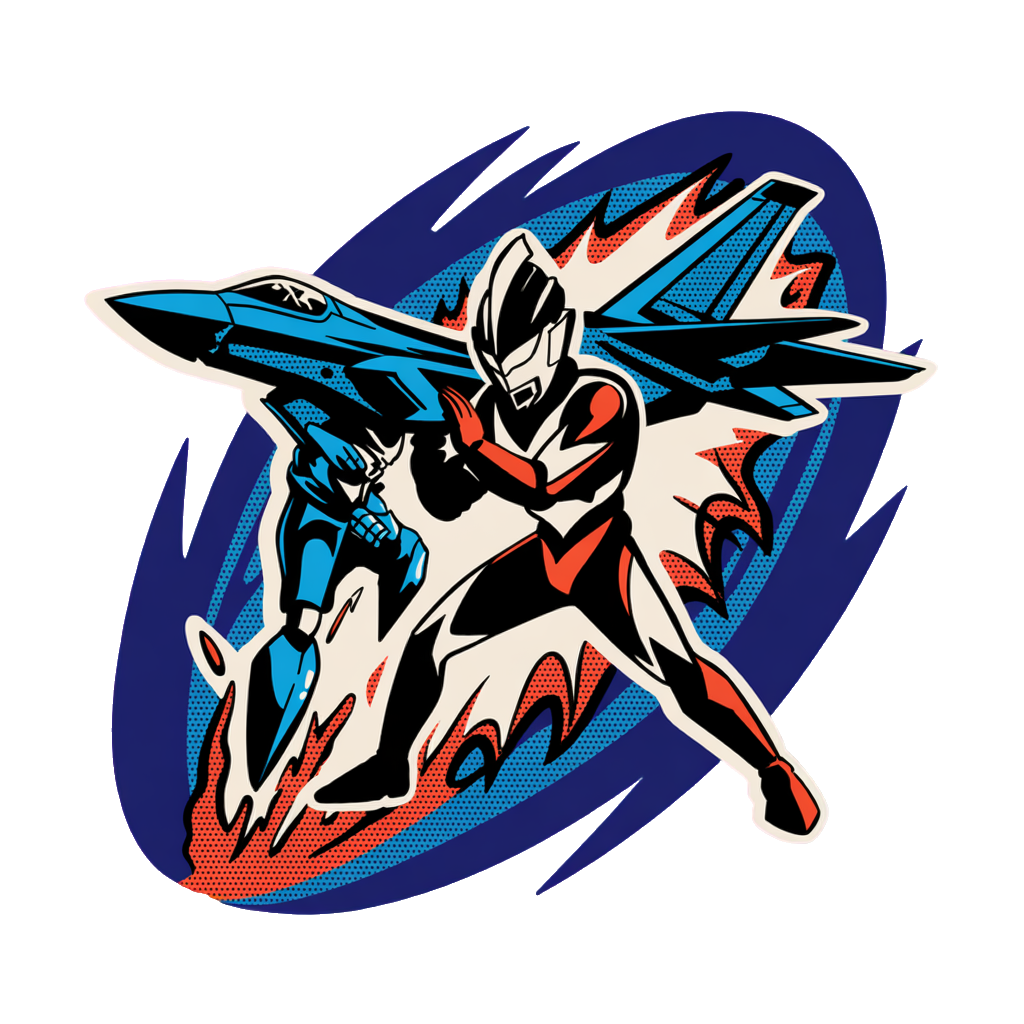 Retro Sci-Fi Hero Jet Fighter Design