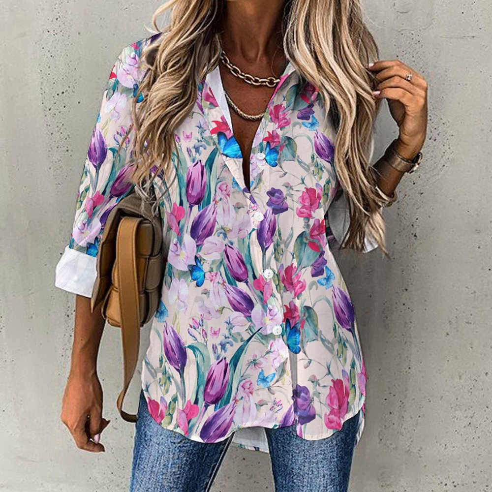 100%Cotton Custom Women's Irregular Hem Shirt