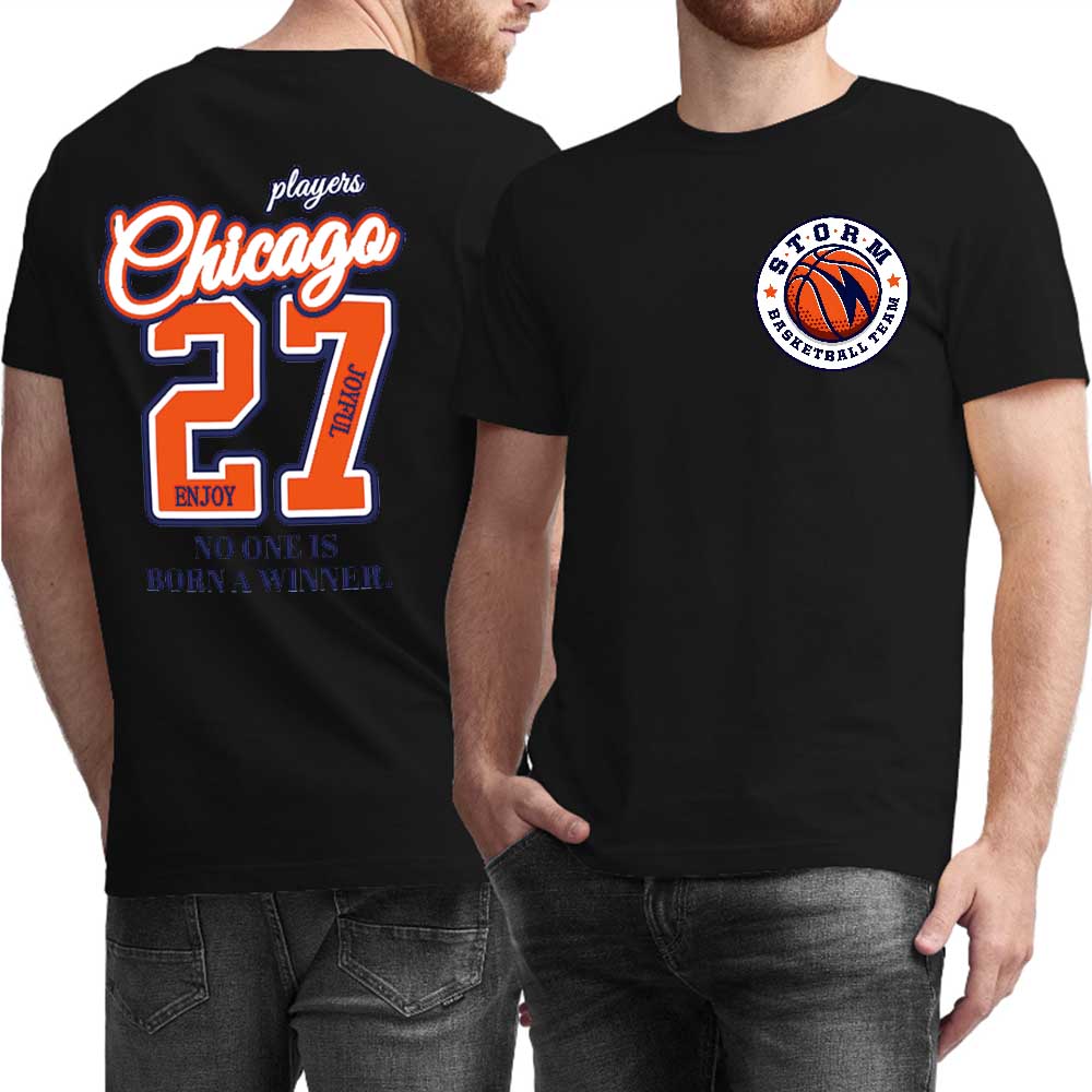 纯棉T恤（左胸+背面）