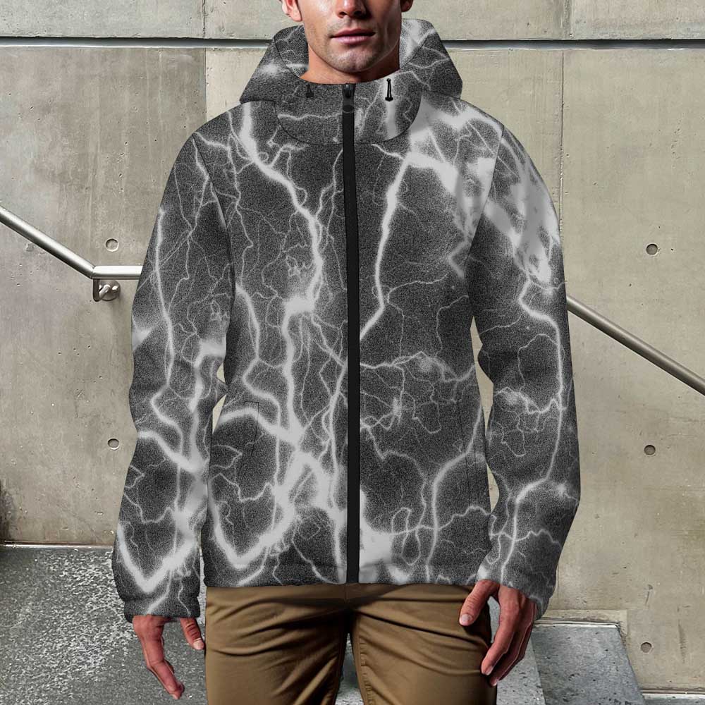 All Over Print Men's Lightweight Breathable Hooded Windbreaker
