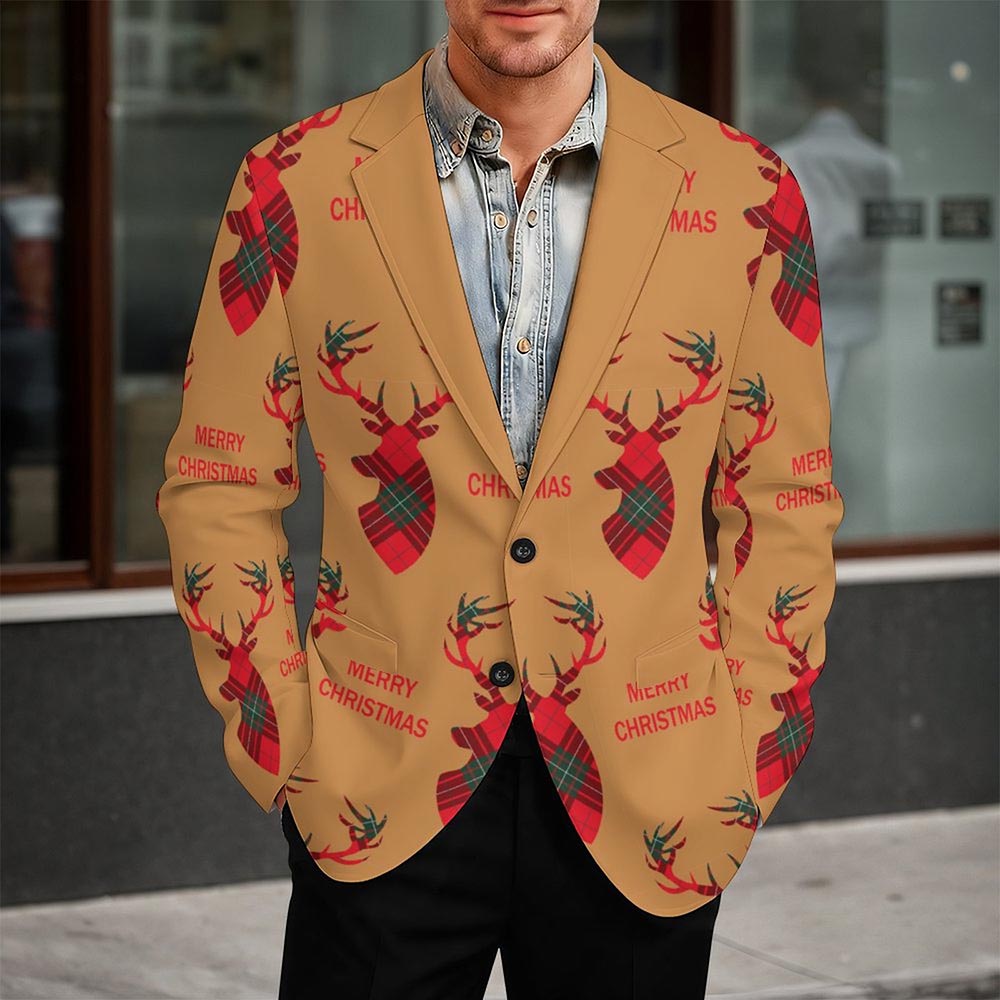 Custom Men's Casual Blazer Single Breasted Long Sleeve Jacket