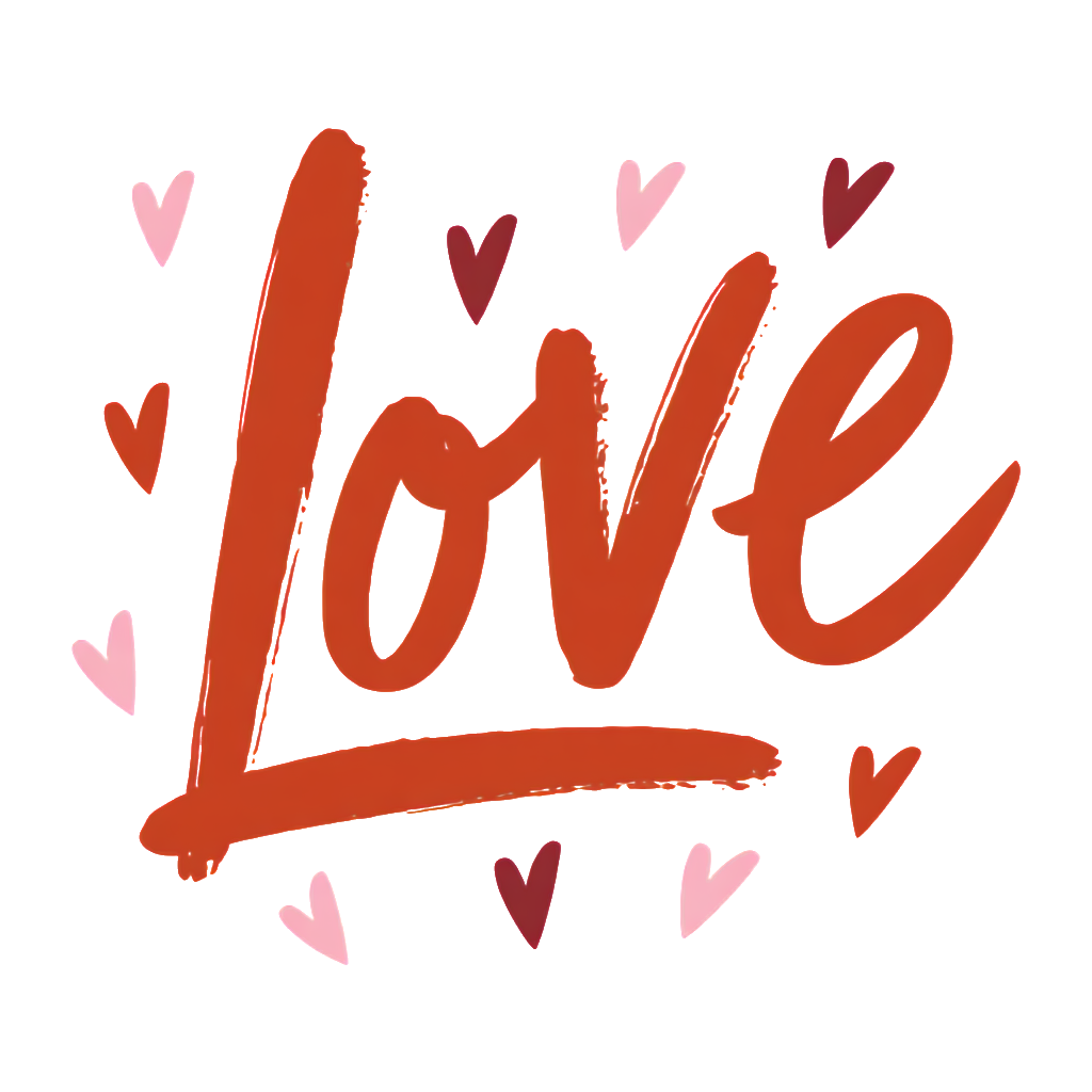 Love Hearts Brush Stroke Design
