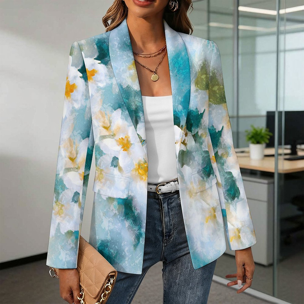 Custom Women's Casual Collar Suit Blazer Coat