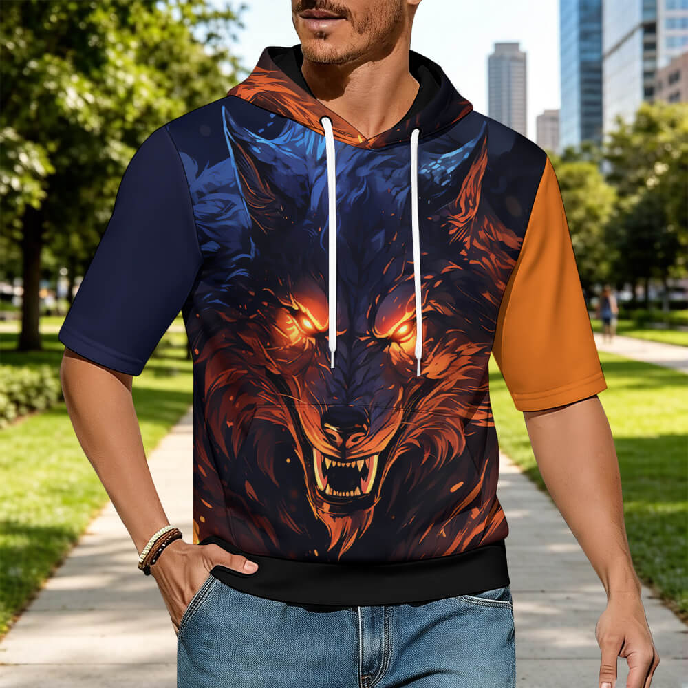 Custom Men's Short Sleeve Casual Hoodie