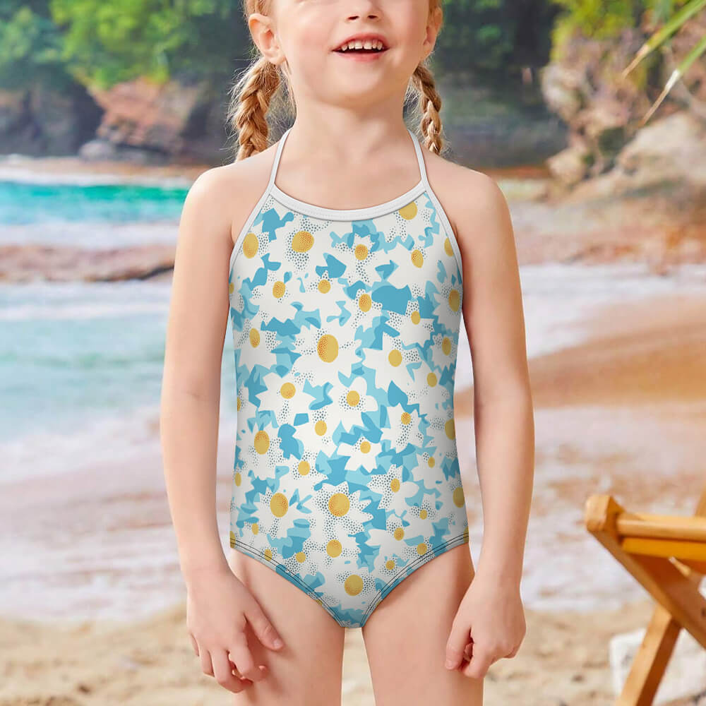 Custom Kids' Halter Neck Sleeveless One Piece Swimsuit