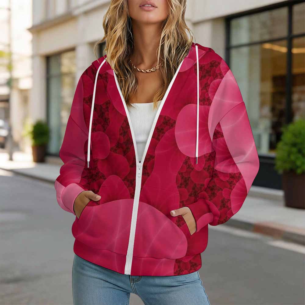 Custom Women's Full Zip Long Sleeve Hoodie