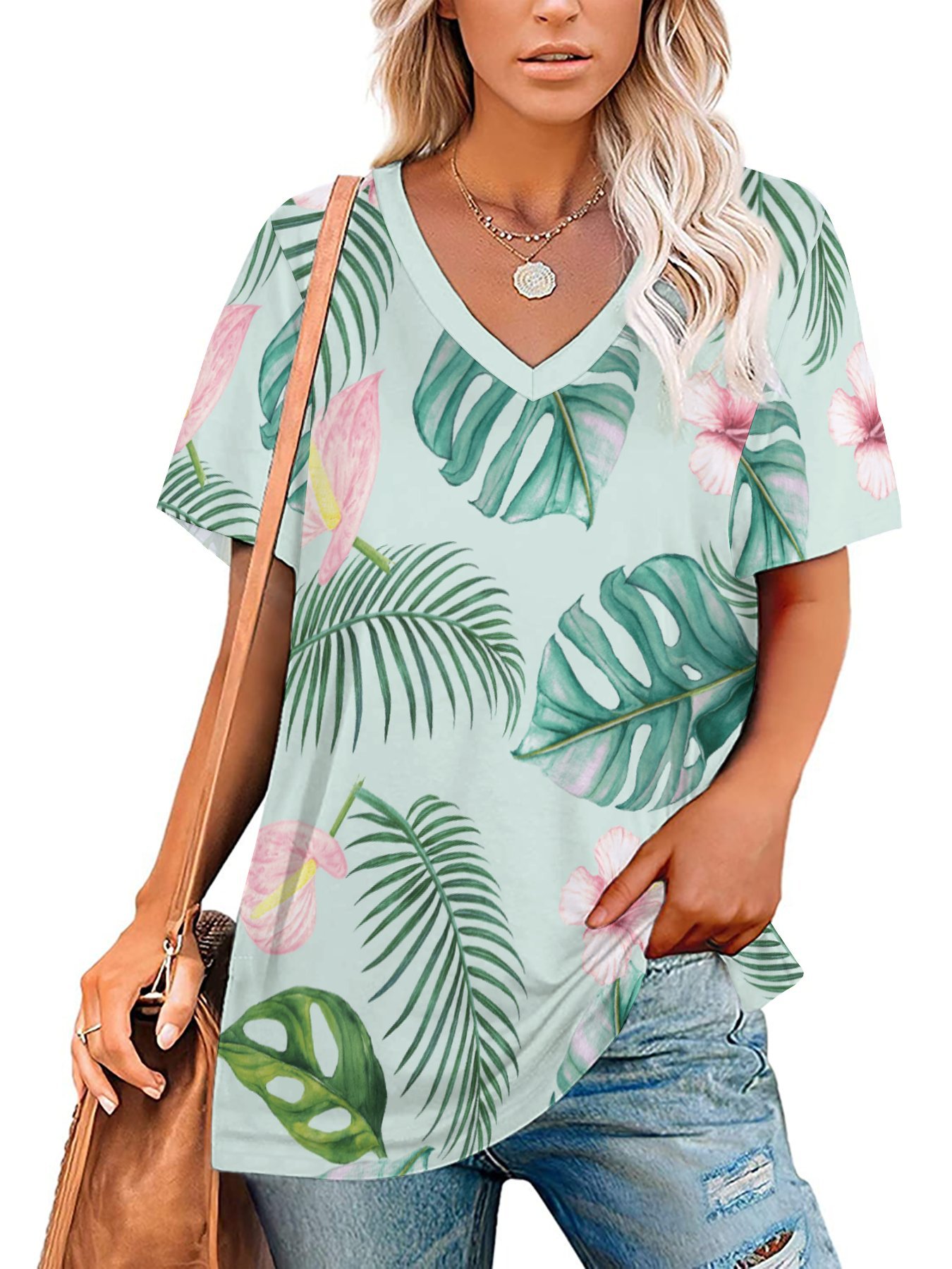 Custom Women's V Neck Short Sleeve T Shirt|Ship From USA