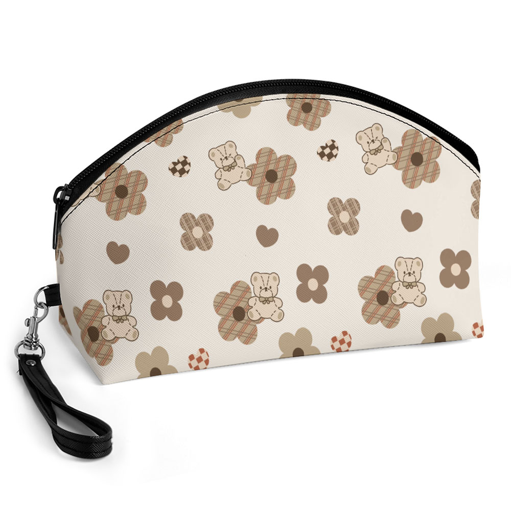 Curved makeup bag