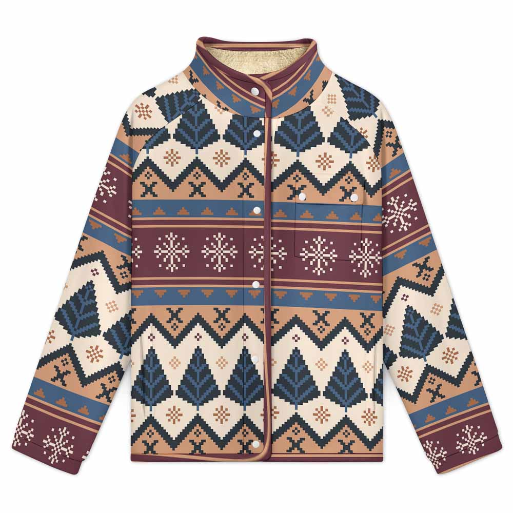 Women's Casual Fleece-Lined Button-Up Jacket with Chest Pocket