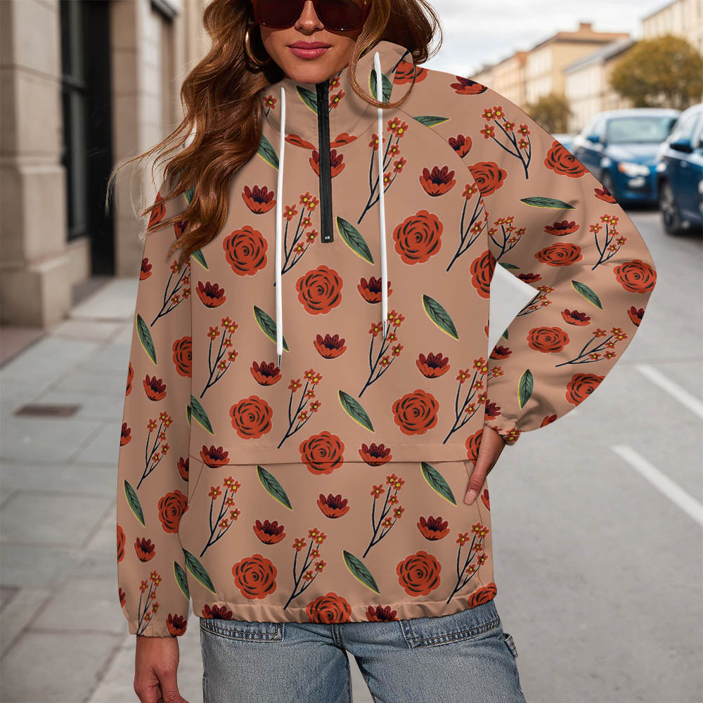 Custom Women's Long Sleeve Zipper Hoodies With Pocket