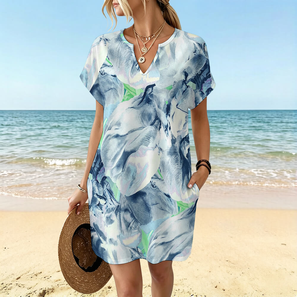 Custom Women's Casual V-Neck Dress
