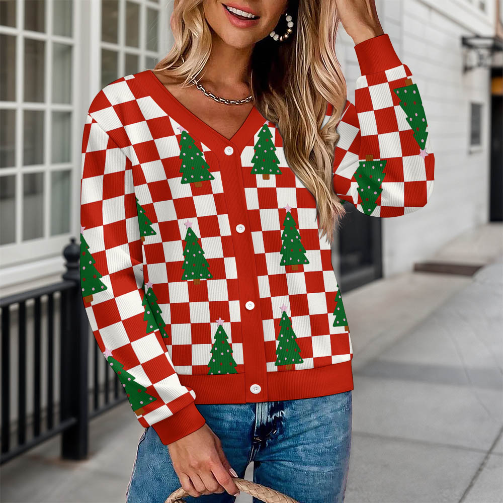 Custom Women Long Sleeve V‑Neck Outer Cardigan
