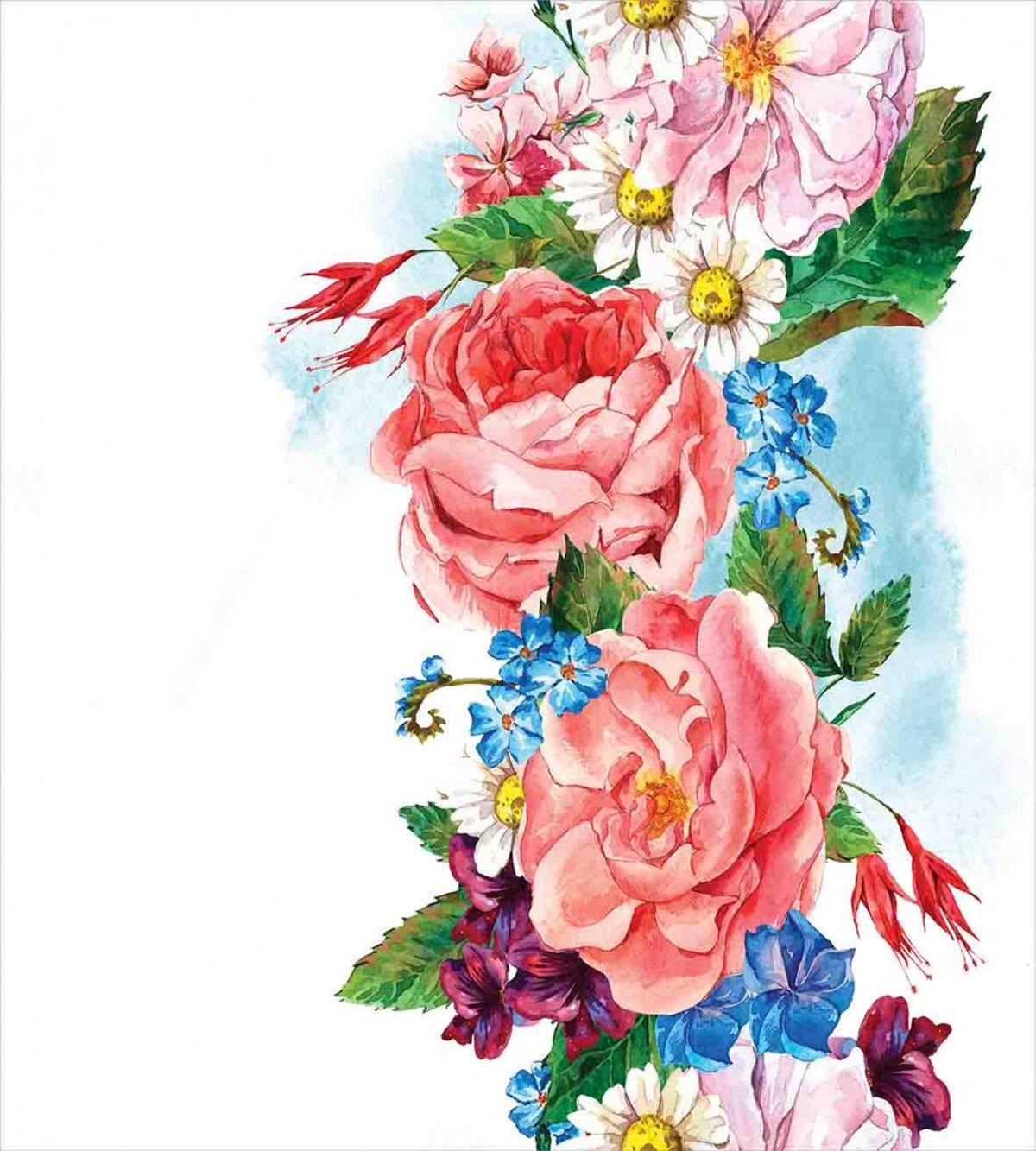 Roses Daisies Garden — Pattern