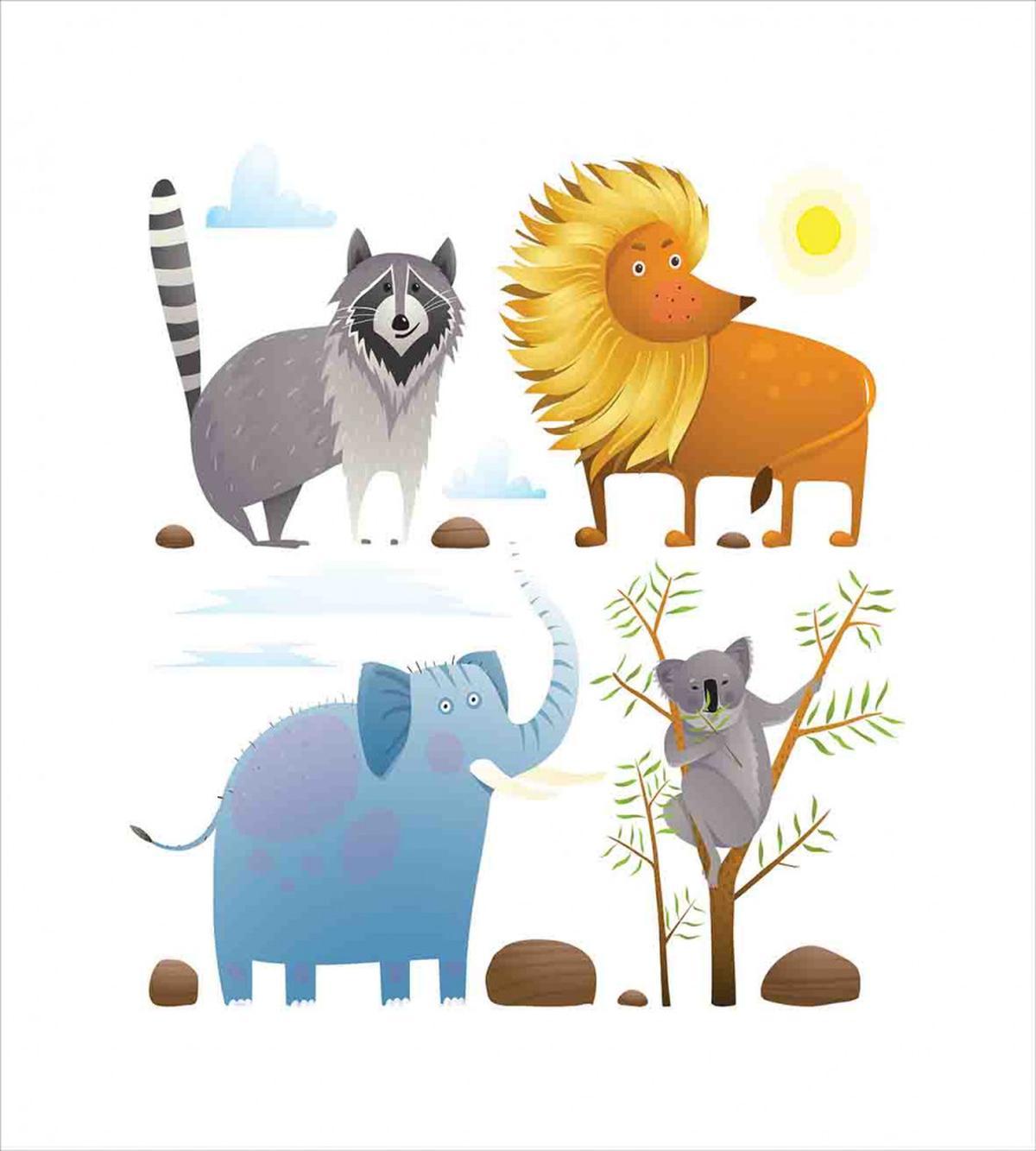 Lion Elephant Raccoon — Pattern