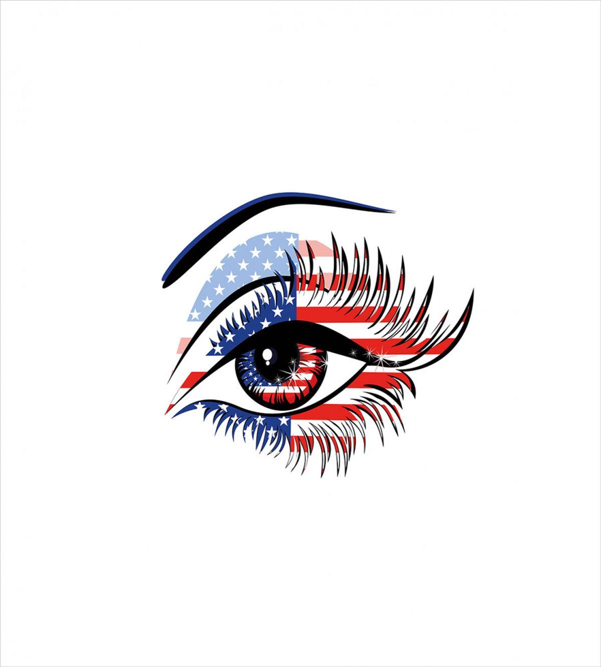 USA Flag Female Eye — Pattern