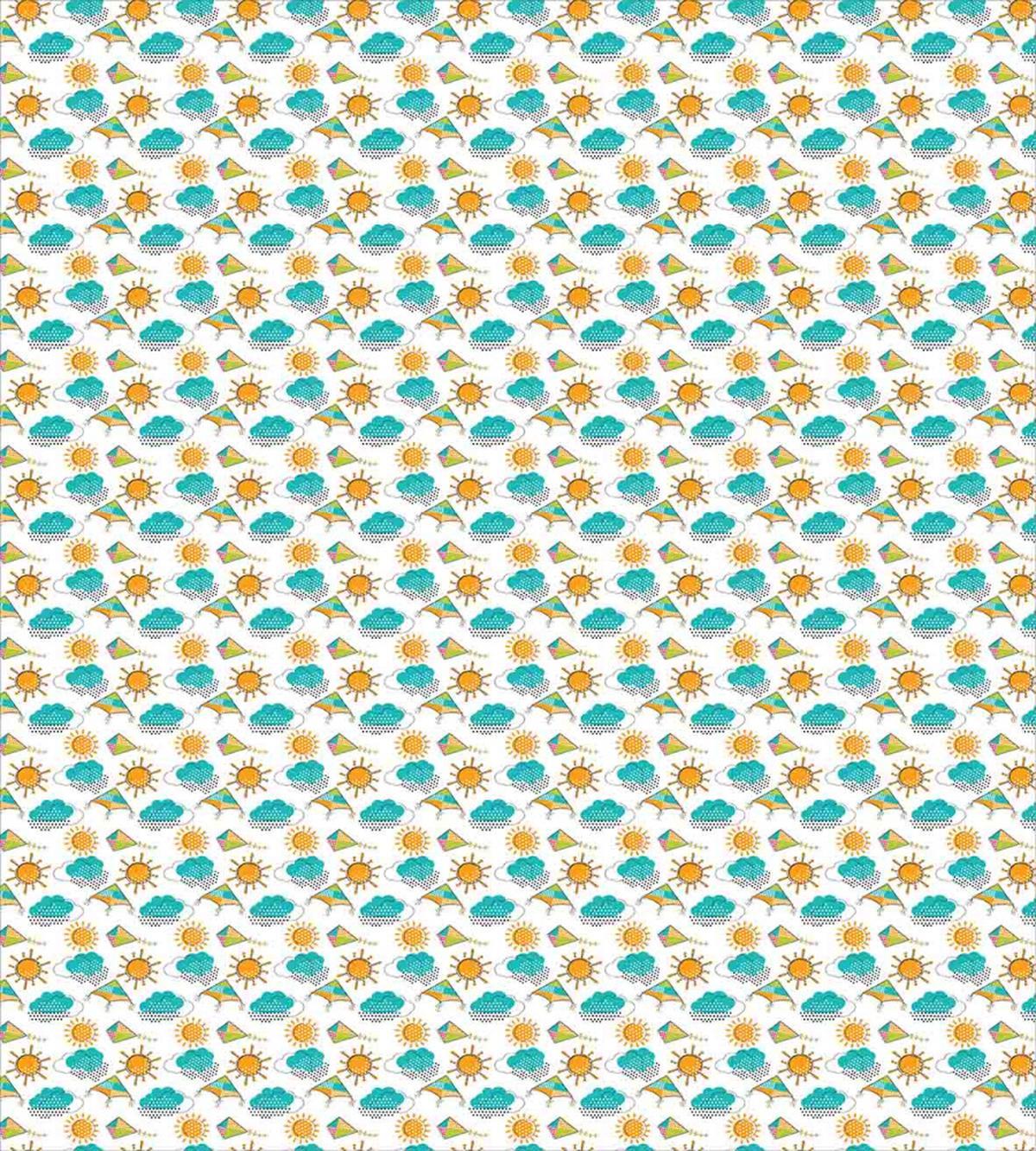 Sun and Clouds with Outlines — Pattern