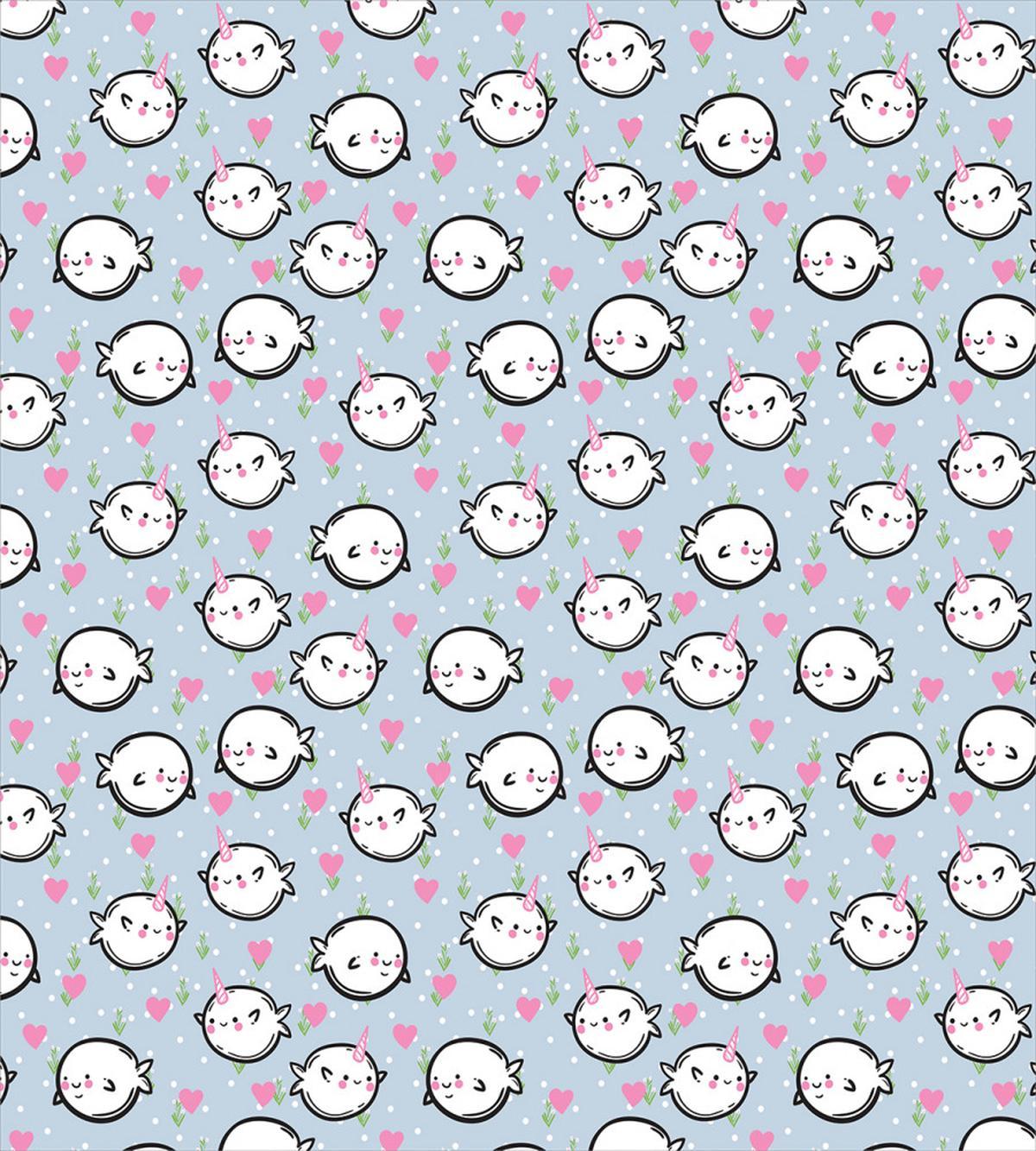 Cartoon Whales Hearts — Pattern