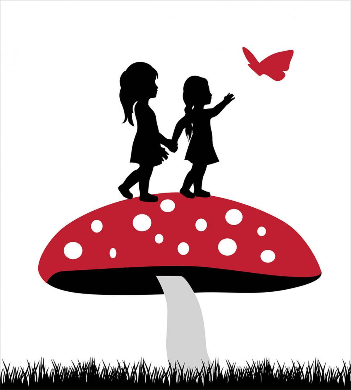 Little Girls on Toadstool — Pattern
