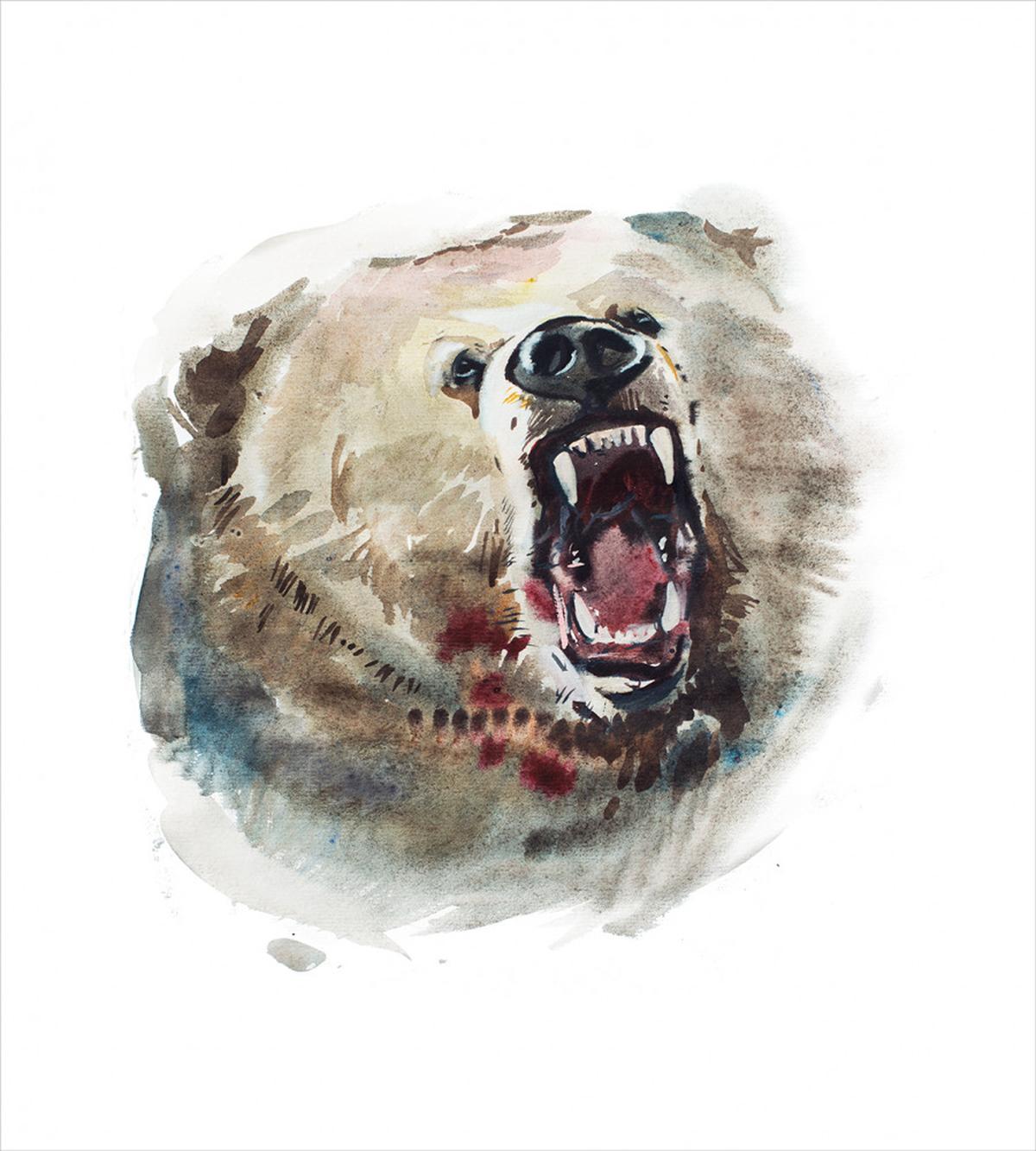 Watercolor Vicious Growl — Pattern