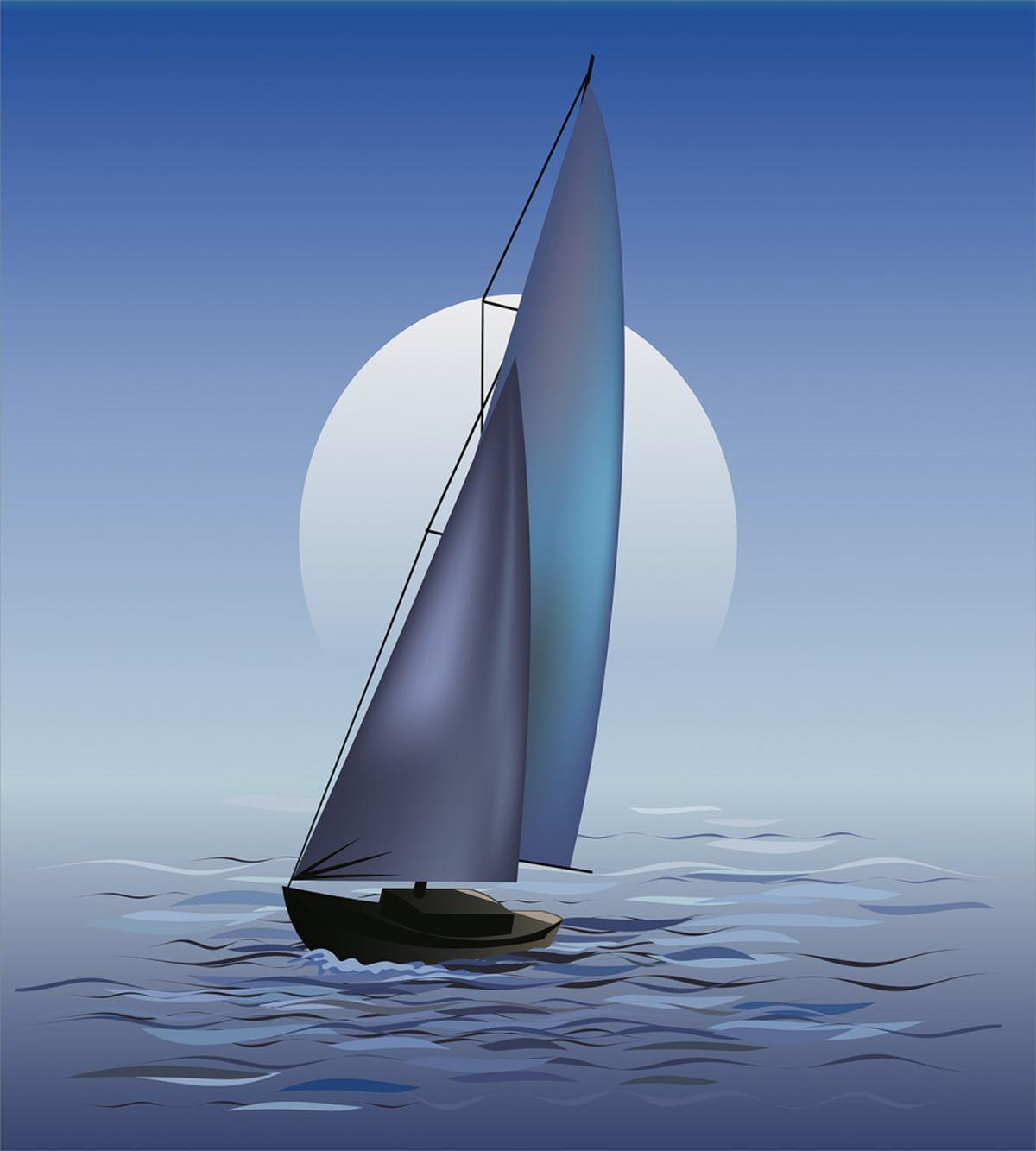 Sail Boat Wavy Serene — Pattern