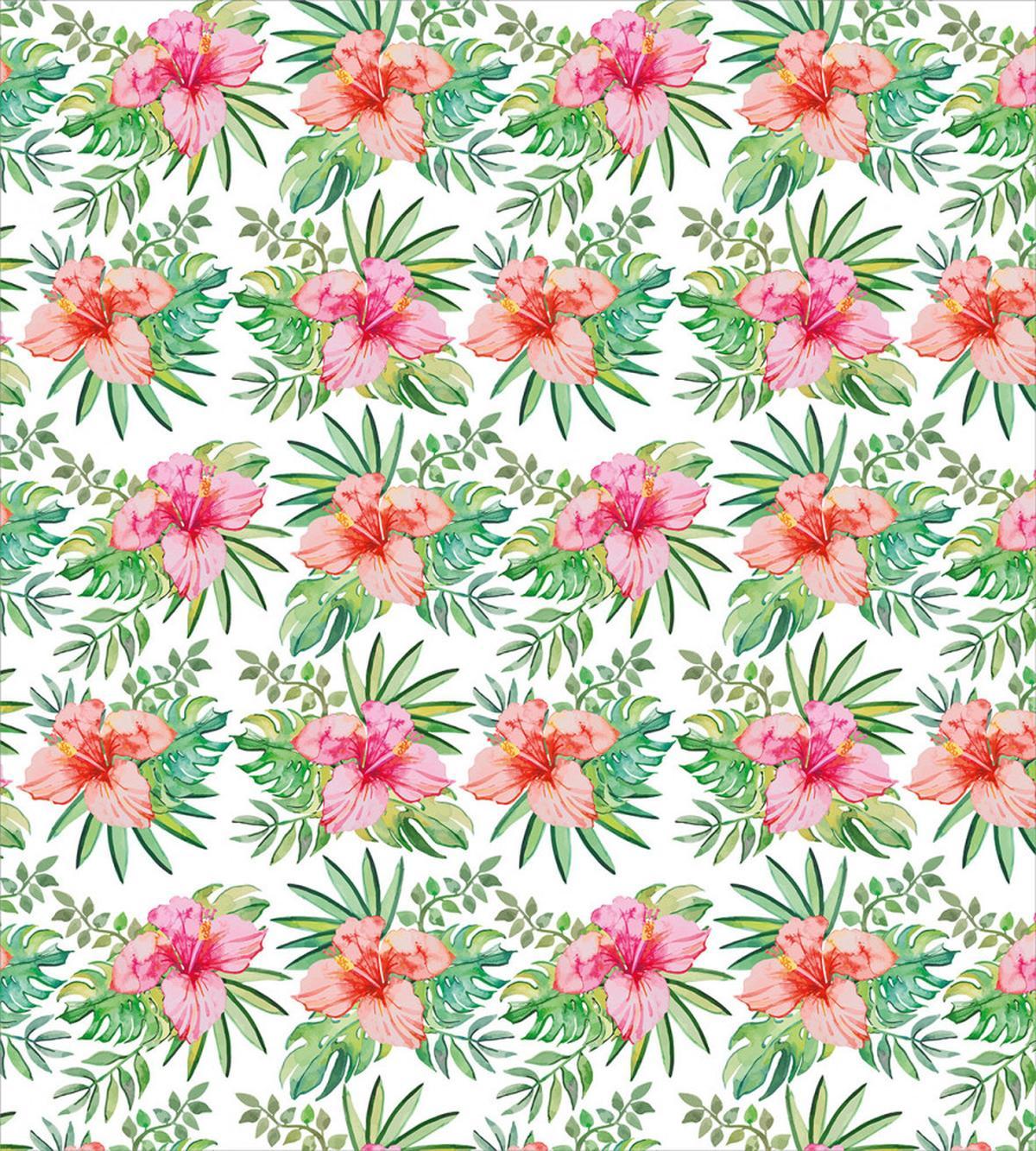 Hibiscus Monstera Palm Leaves — Pattern
