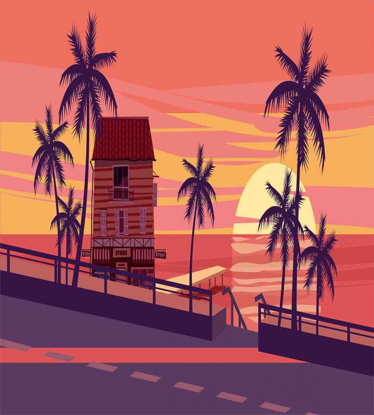Sunset by the Road — Pattern