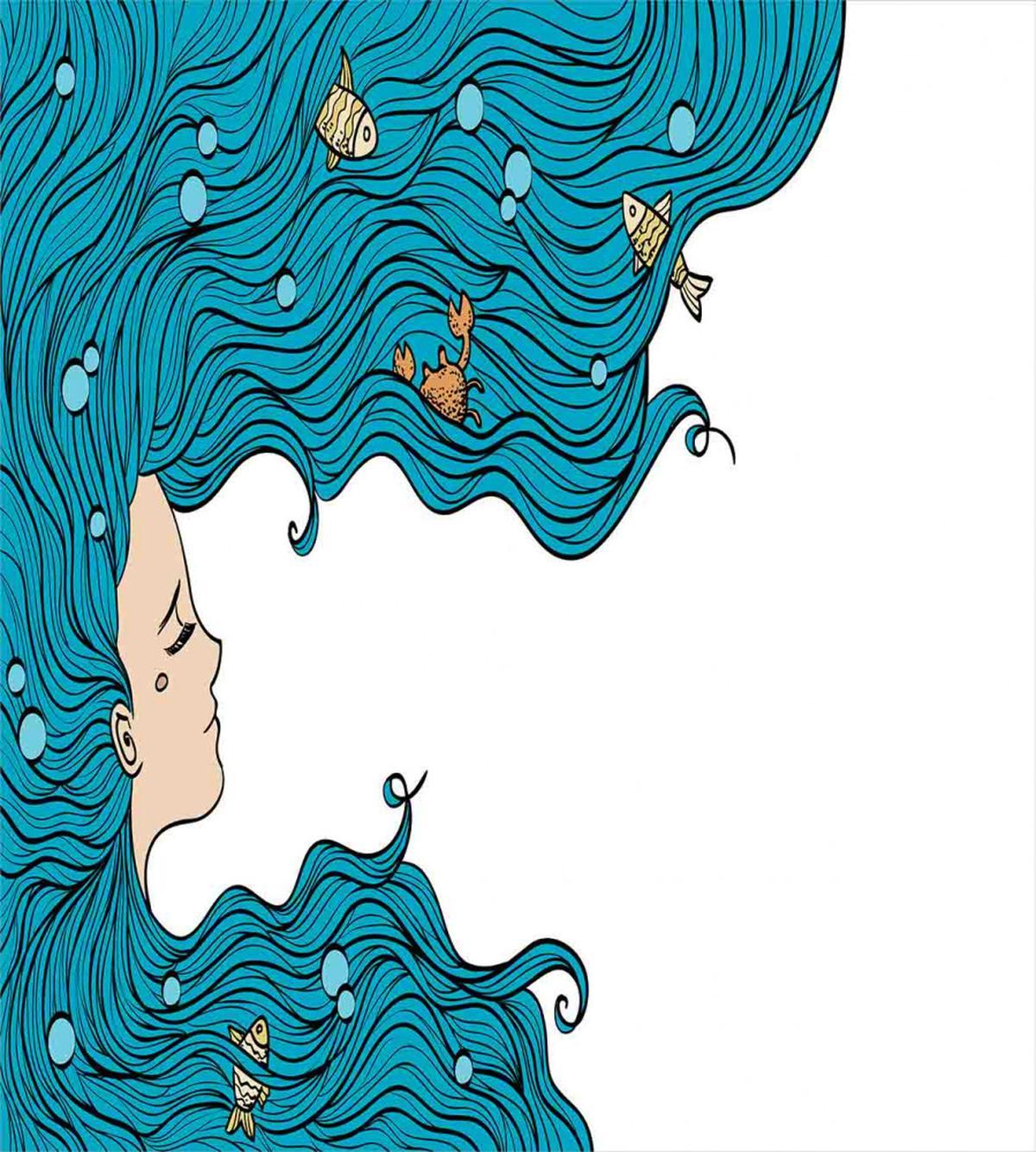 Girl Oceanic Hairstyle — Pattern