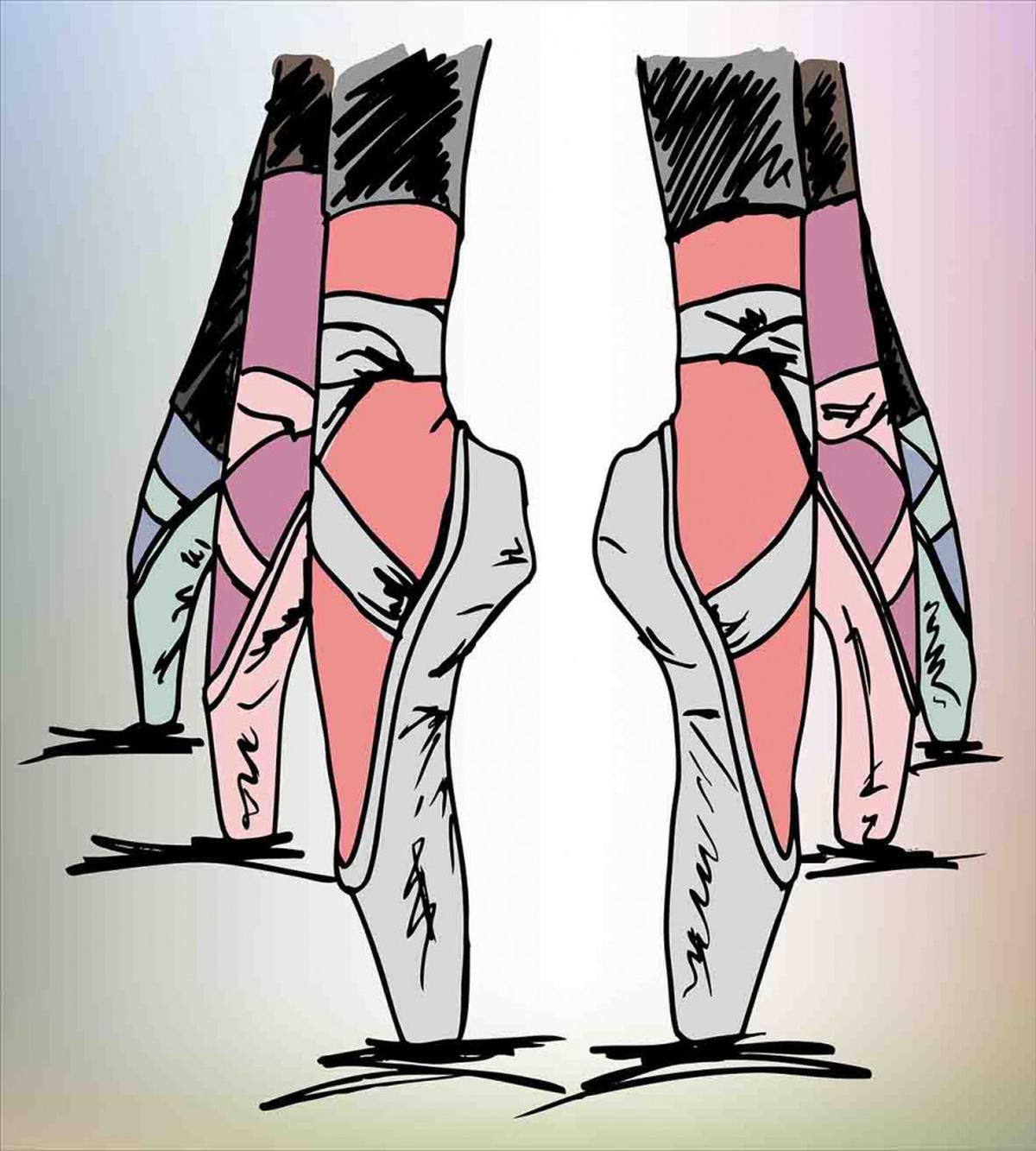 Ballerina Feet Sketch Art — Pattern