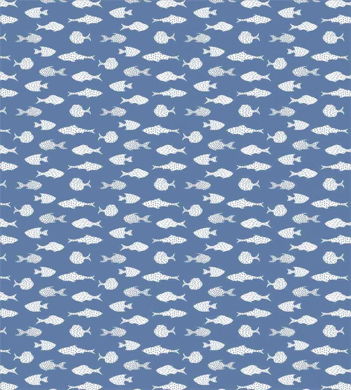 White Silhouette Fish — Pattern