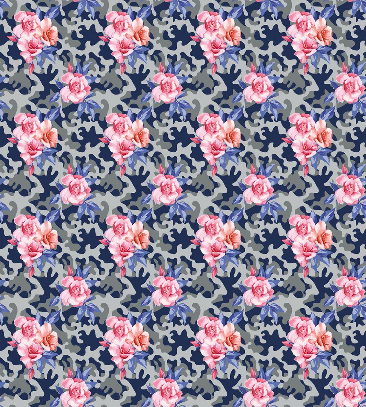 Pink Roses Retro Camo — Pattern