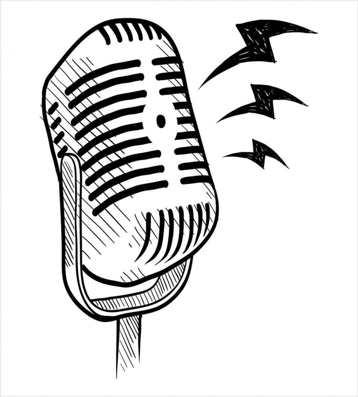 Retro Microphone Radio — Pattern