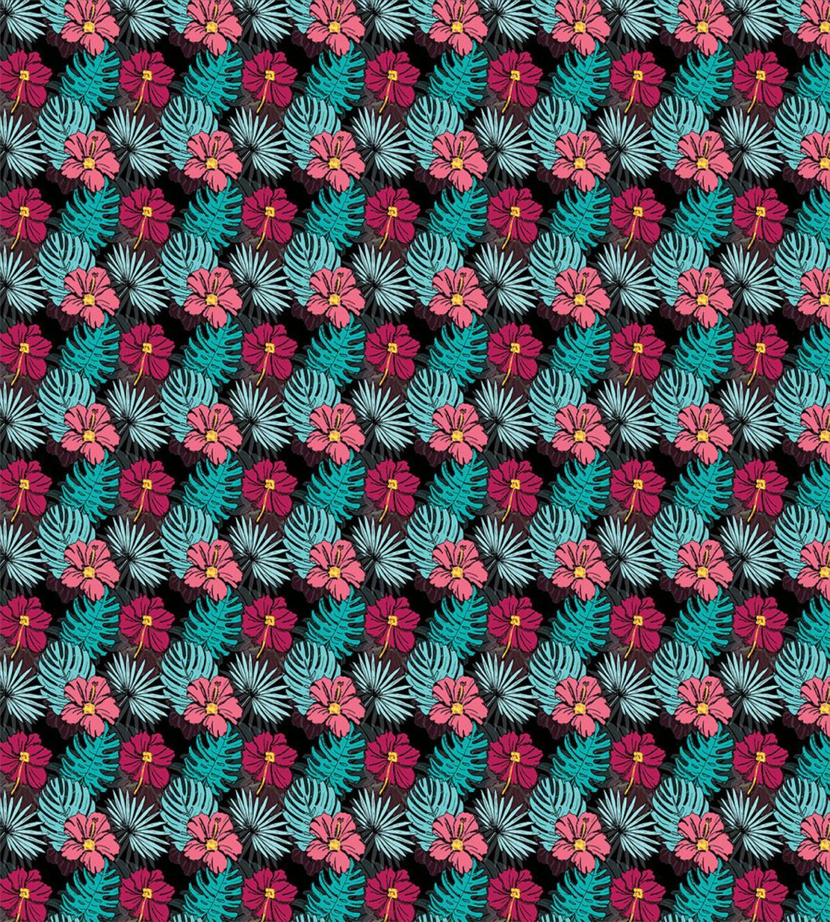 Hibiscus Monstera Leaves — Pattern