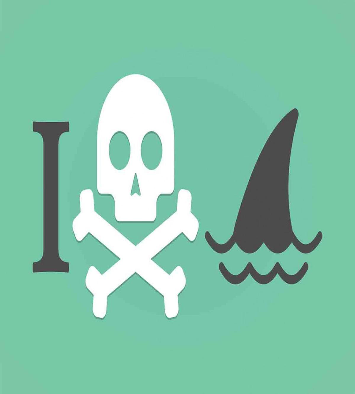 Skull Shark Marine Words — Pattern