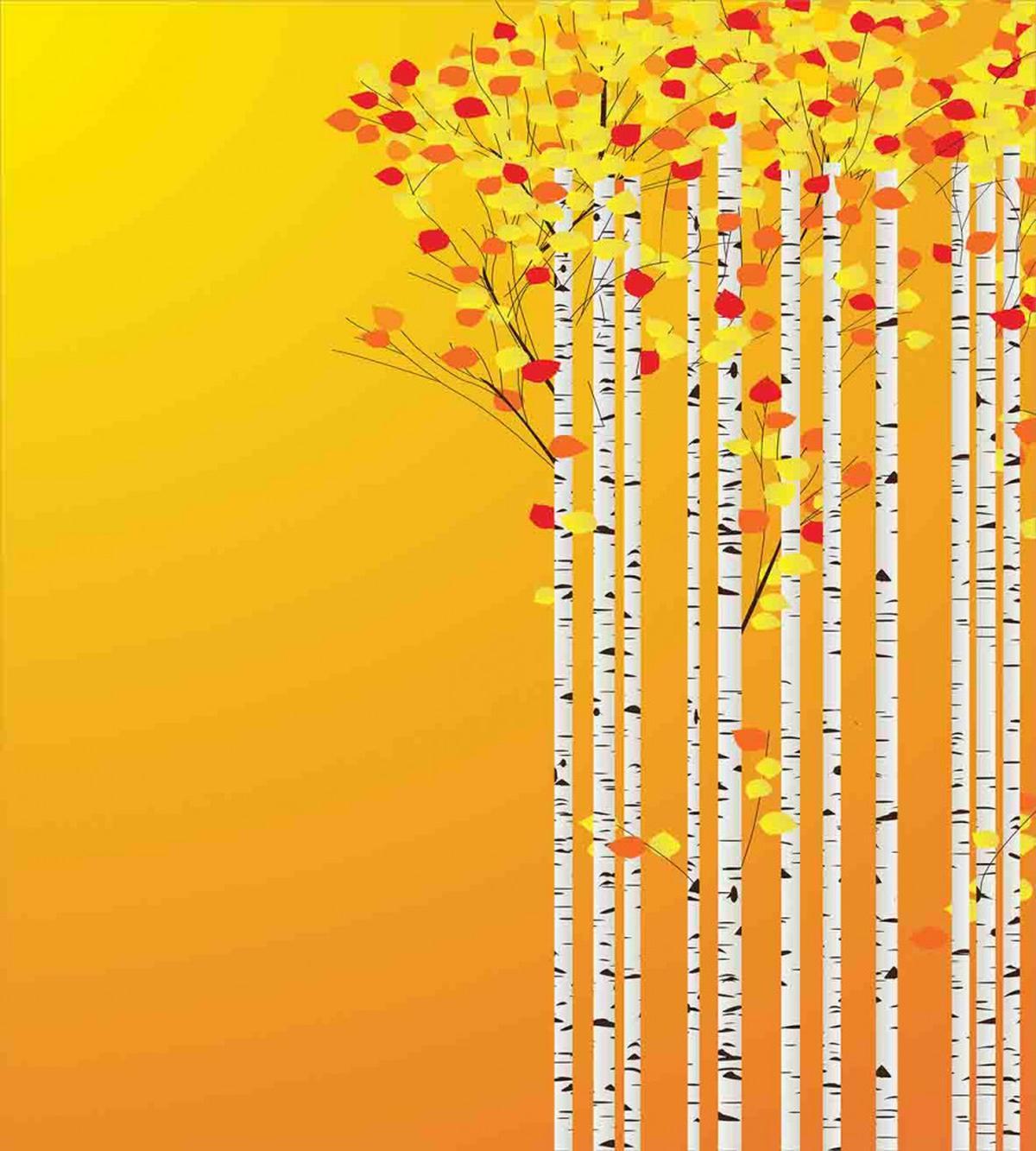 Autumn Season Birch Foliage — Pattern