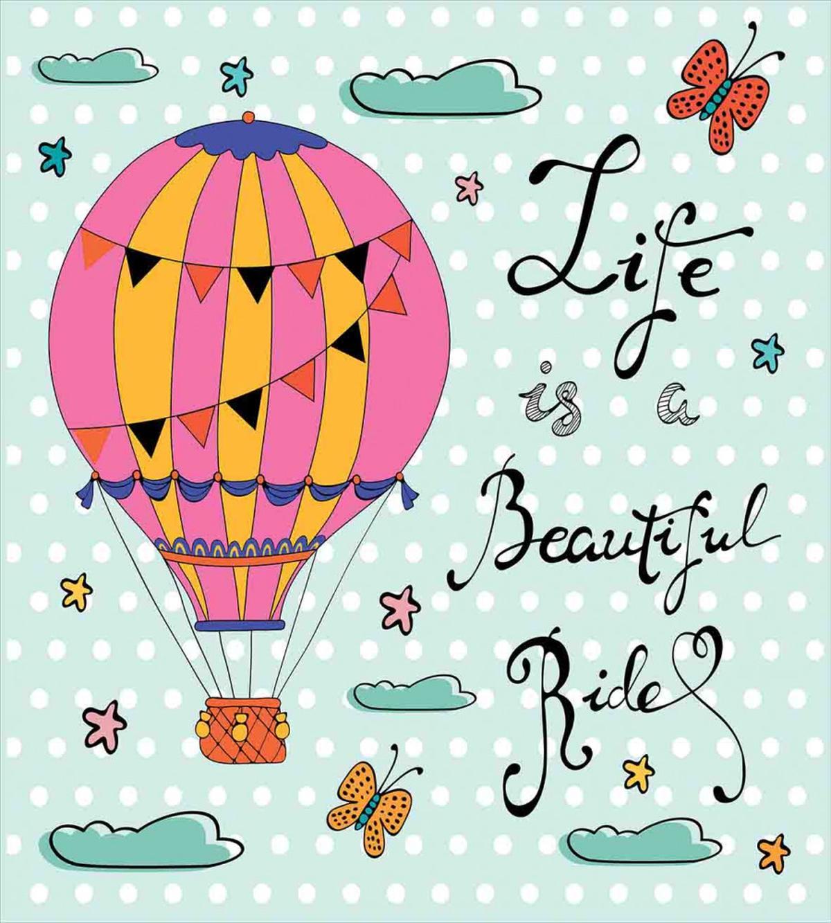 Air Balloon Polka Dots Text — Pattern
