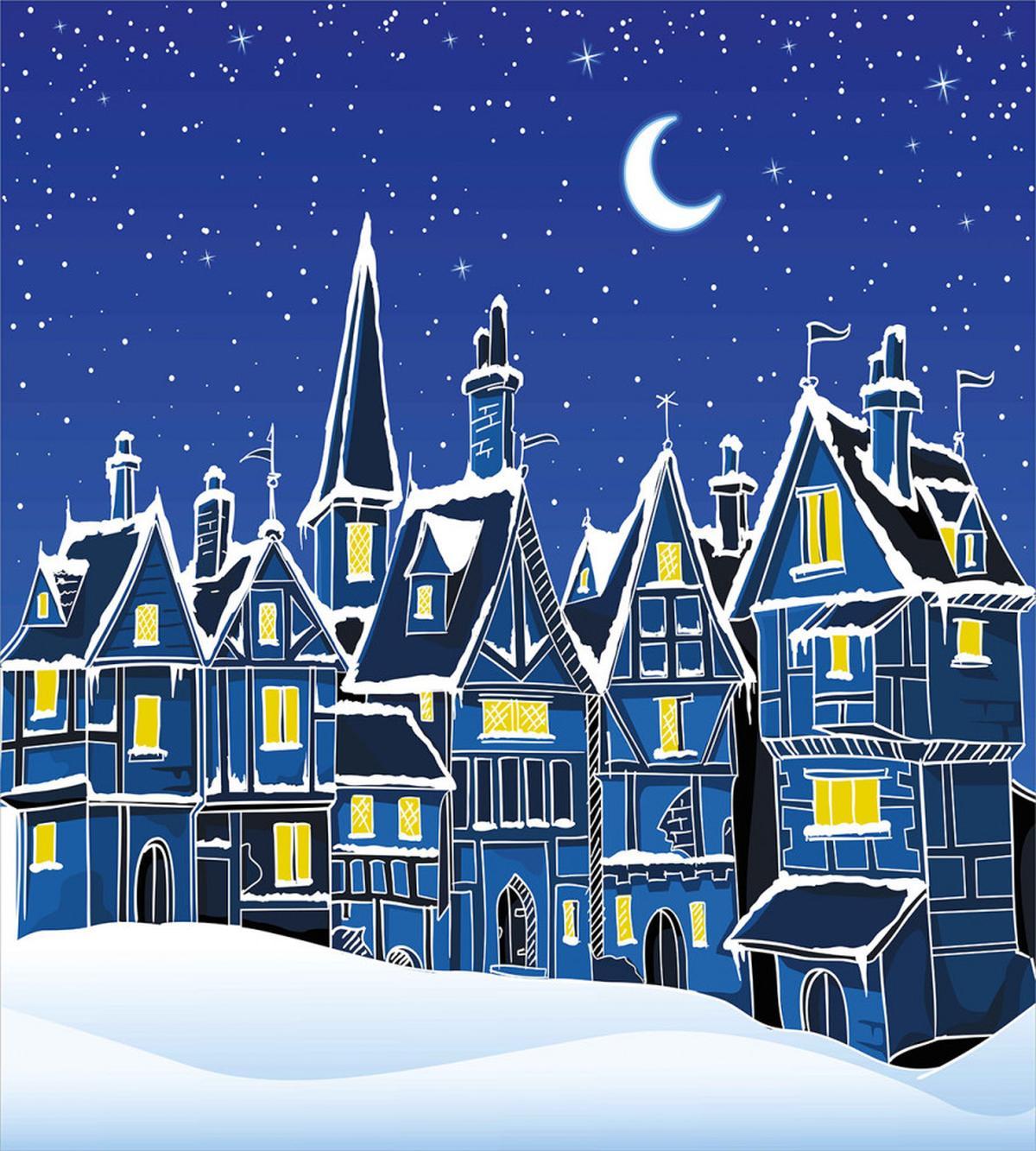Town in Snow Wintertime — Pattern